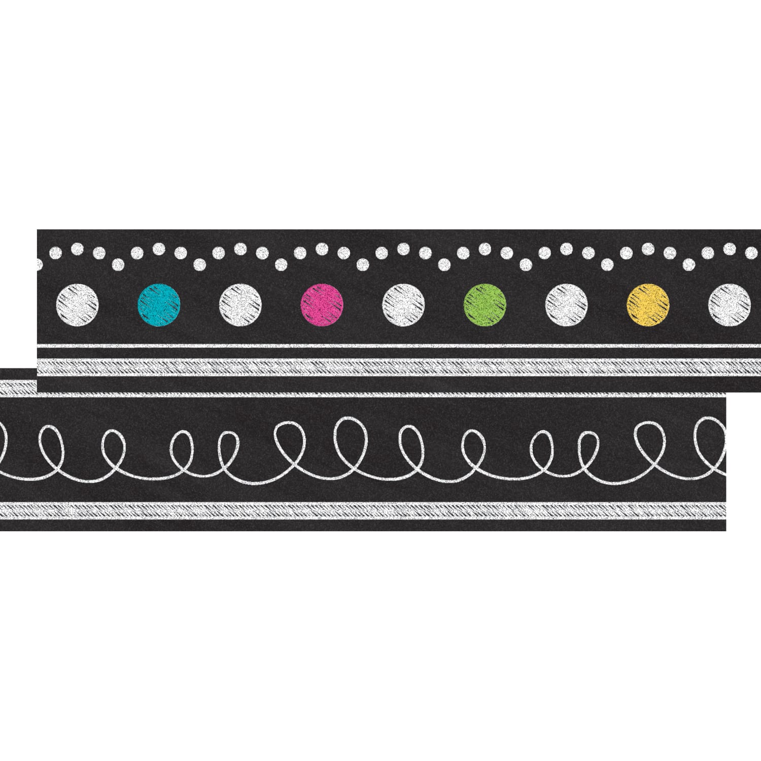 Teacher Created Resources Double-Sided Ribbon Runner Packs, 45'L x 1-1/2inW, Chalkboard Brights, Set Of 3 Packs - Image 4