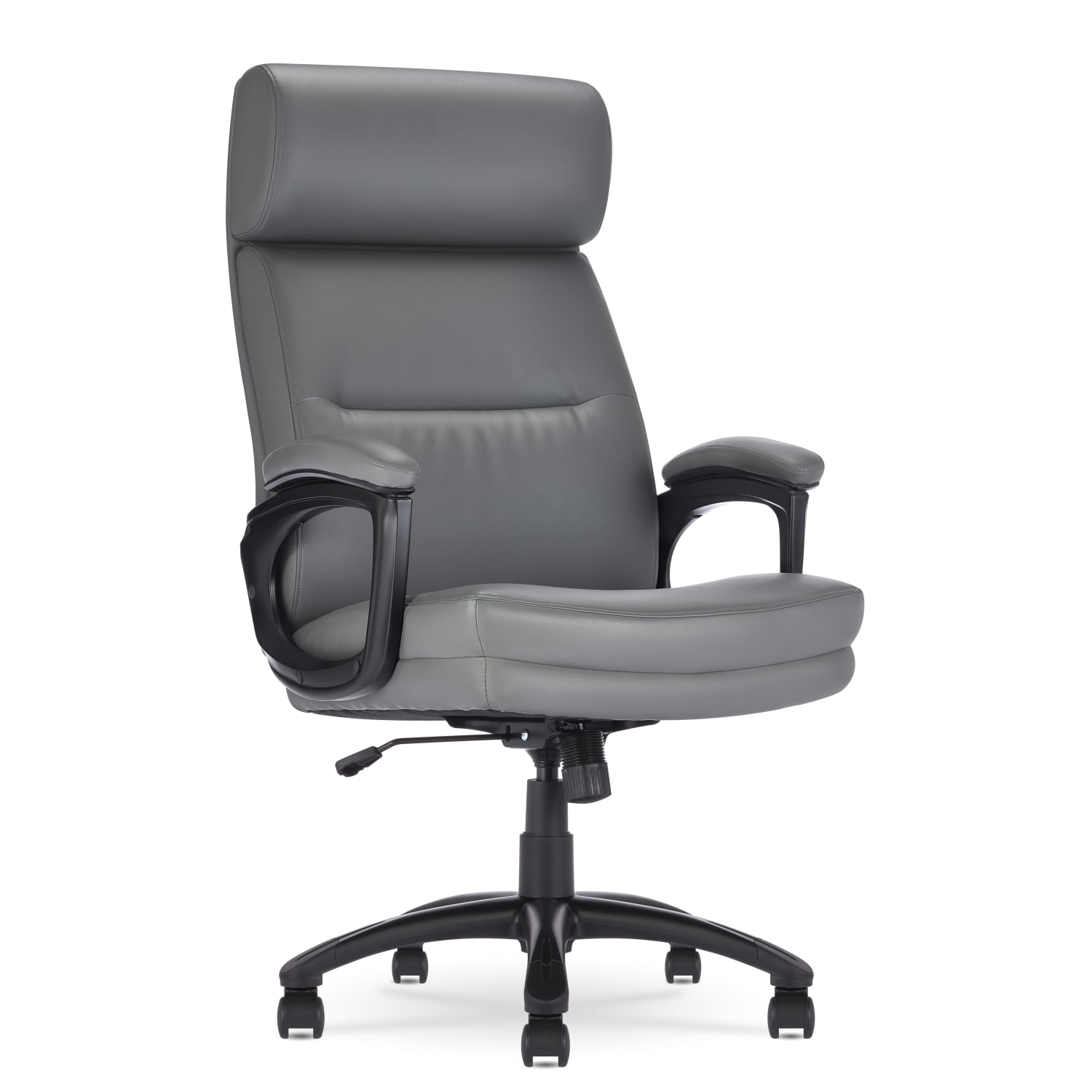 Serta Comfort Ergonomic Bonded Leather Mid-Back Big & Tall Executive Office Chair, Gray