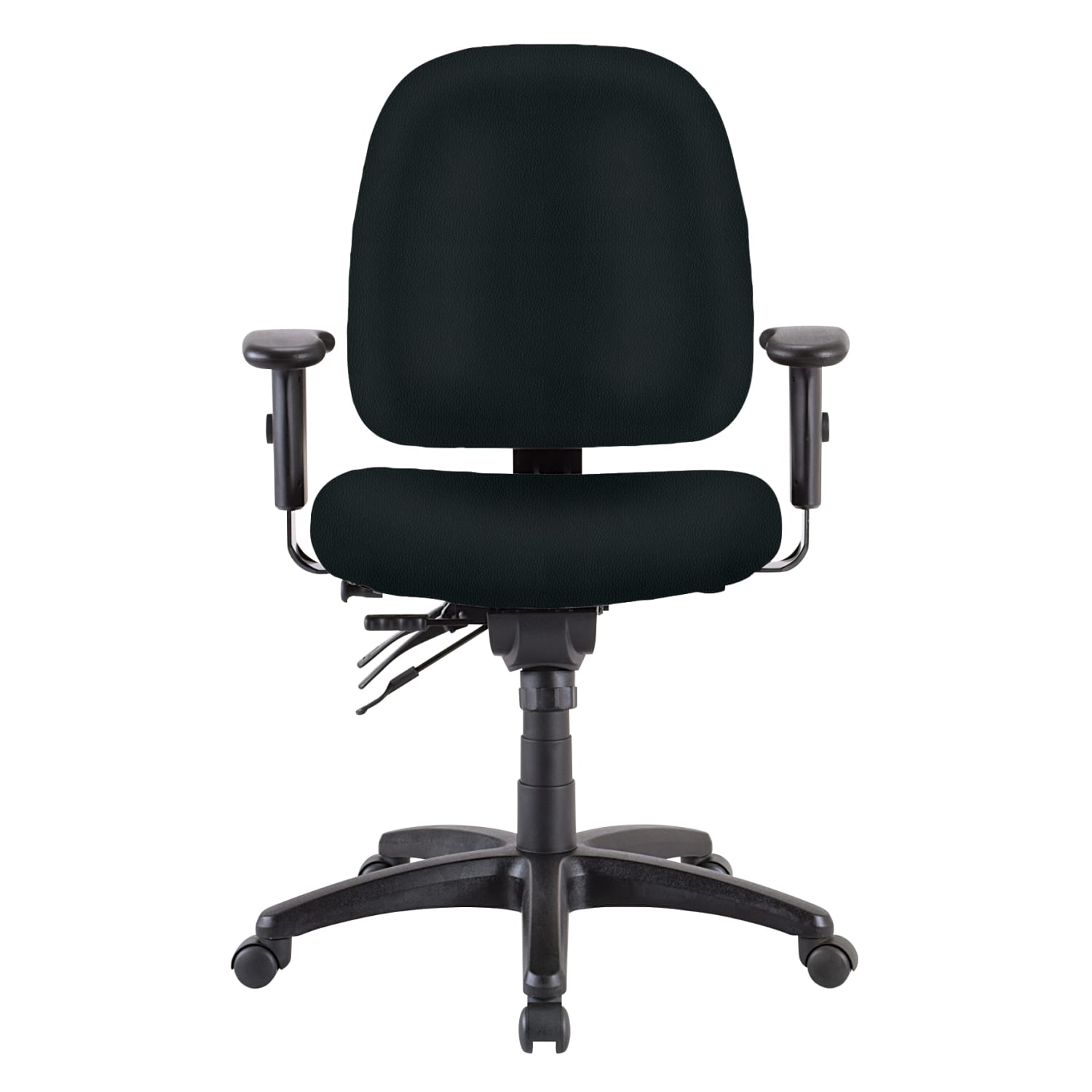 WorkPro 4X4 498SL Ergonomic Antimicrobial Vinyl Low-Back Multi-Function Task Chair, Black - Image 3