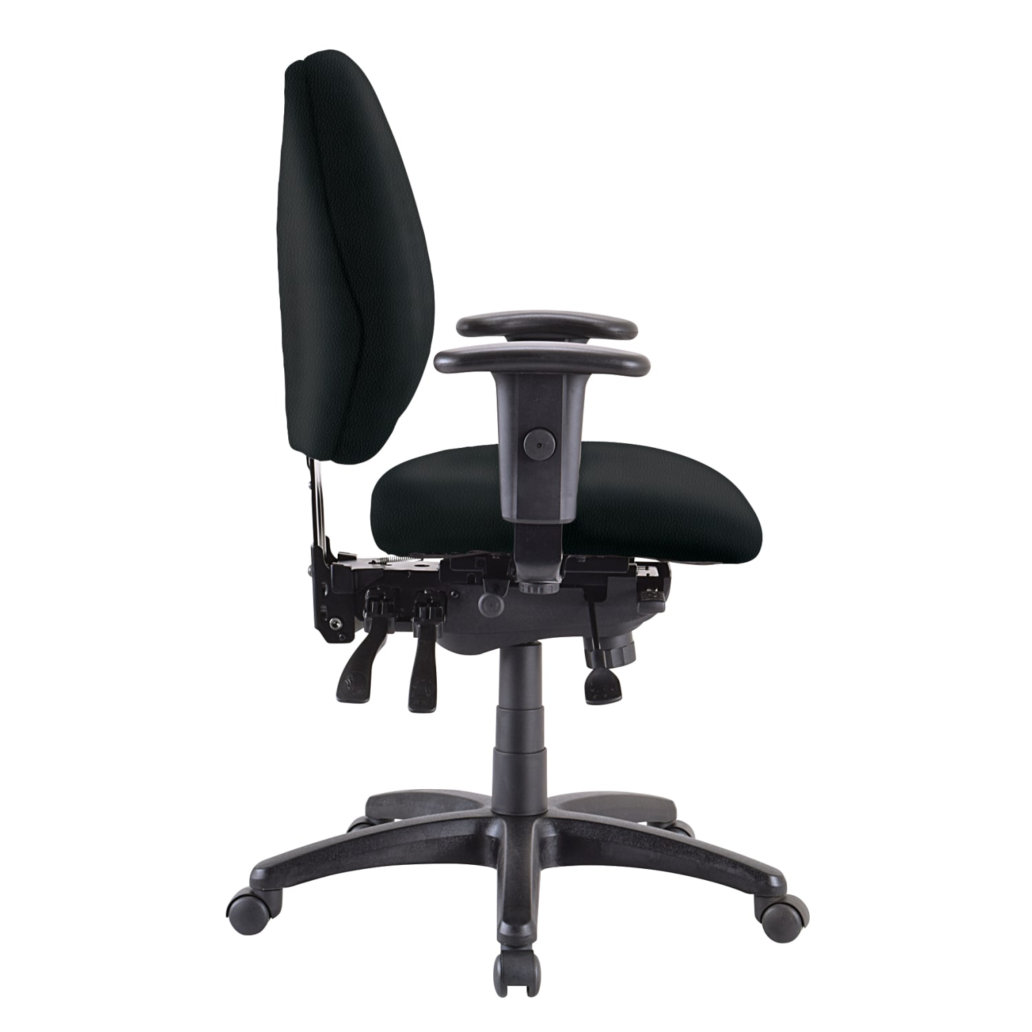 WorkPro 4X4 498SL Ergonomic Antimicrobial Vinyl Low-Back Multi-Function Task Chair, Black - Image 4