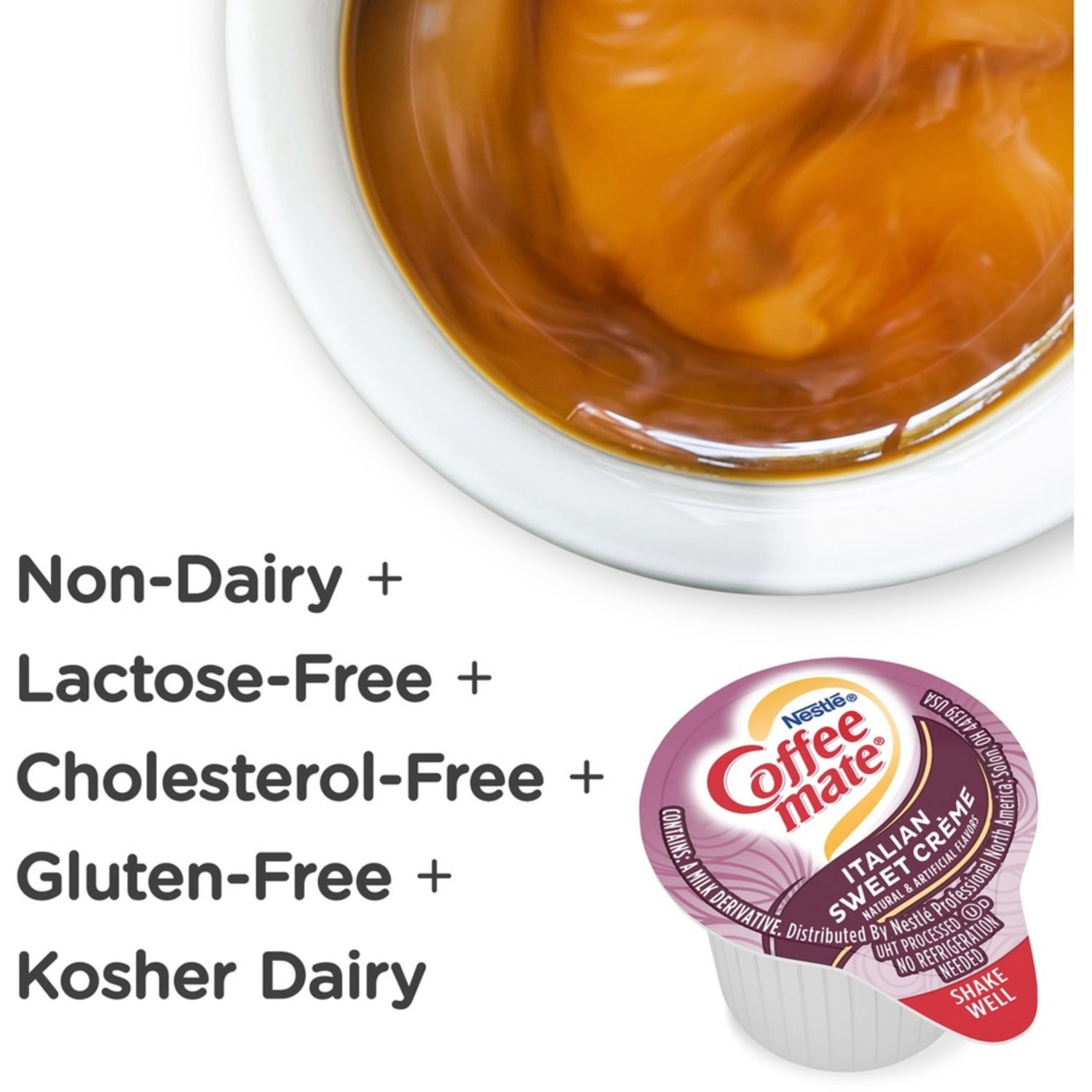 Coffee mate Italian Sweet Creme Nondairy Liquid Creamer Singles - Italian Sweet Creme Flavor - 0.38 fl oz (11 mL) - 200 Serving - 50/Box - 4 / Carton - Image 4