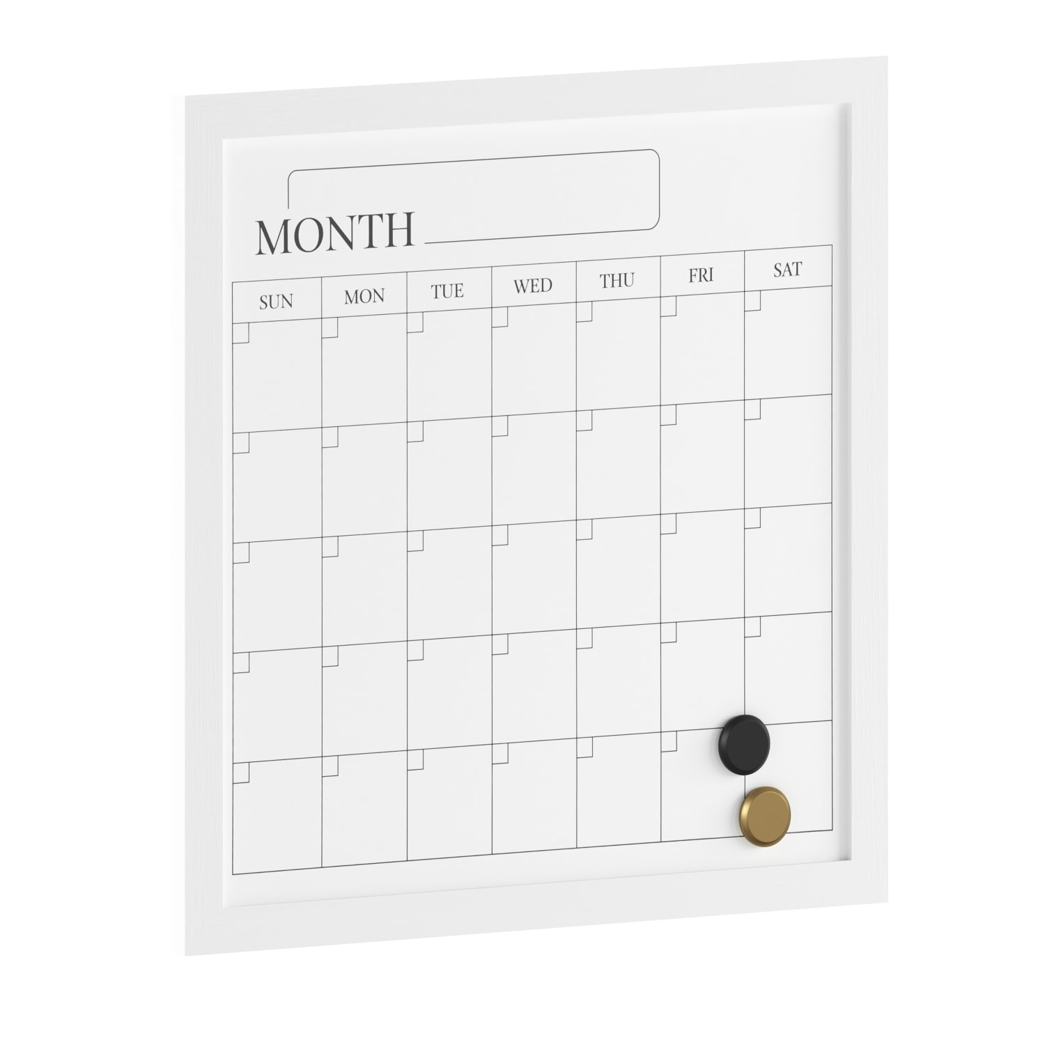 Martha Stewart Everette Magnetic Monthly Calendar Dry-Erase Board, 18in x 18in, White Wood Grain - Image 3
