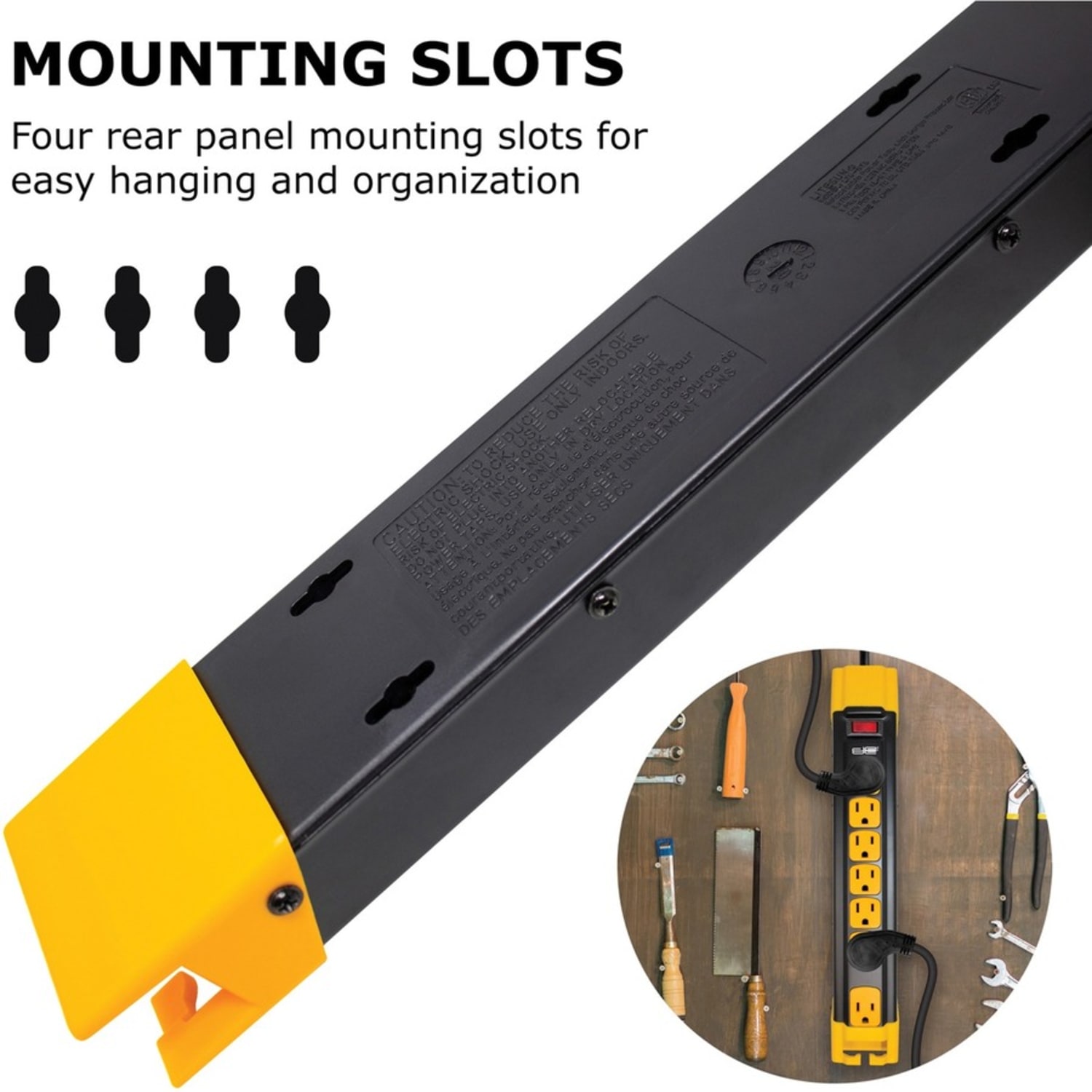 Digital Energy World 6-Outlet Metal Surge Protector Power Strip (Black/Yellow, 6-Foot Cord) - 6 x AC Power - 1875 VA - 4200 J - 120 V AC Input - 6 ft - Image 6