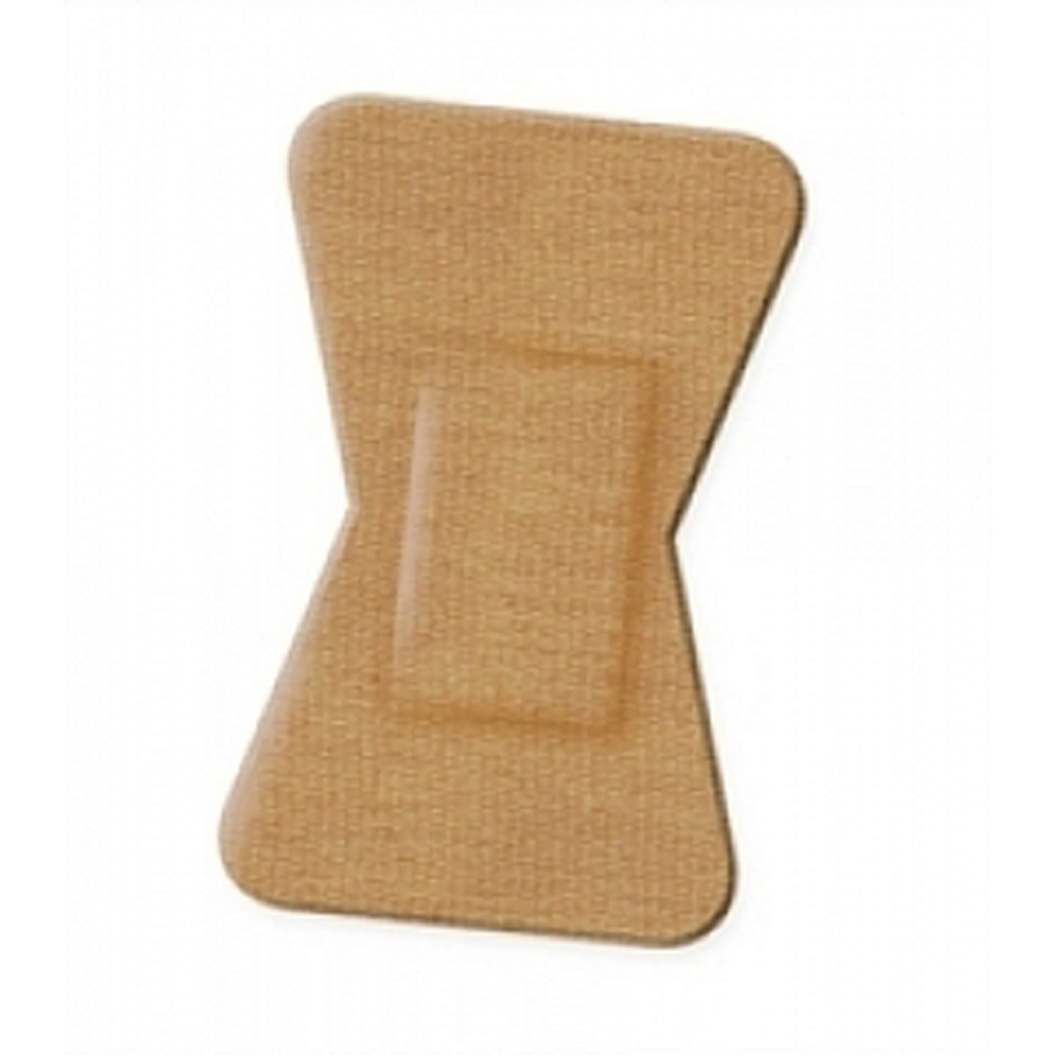CURAD Flex-Fabric Adhesive Bandages, Fingertip, 1 1/2in x 2in, Tan, Pack Of 1,200
