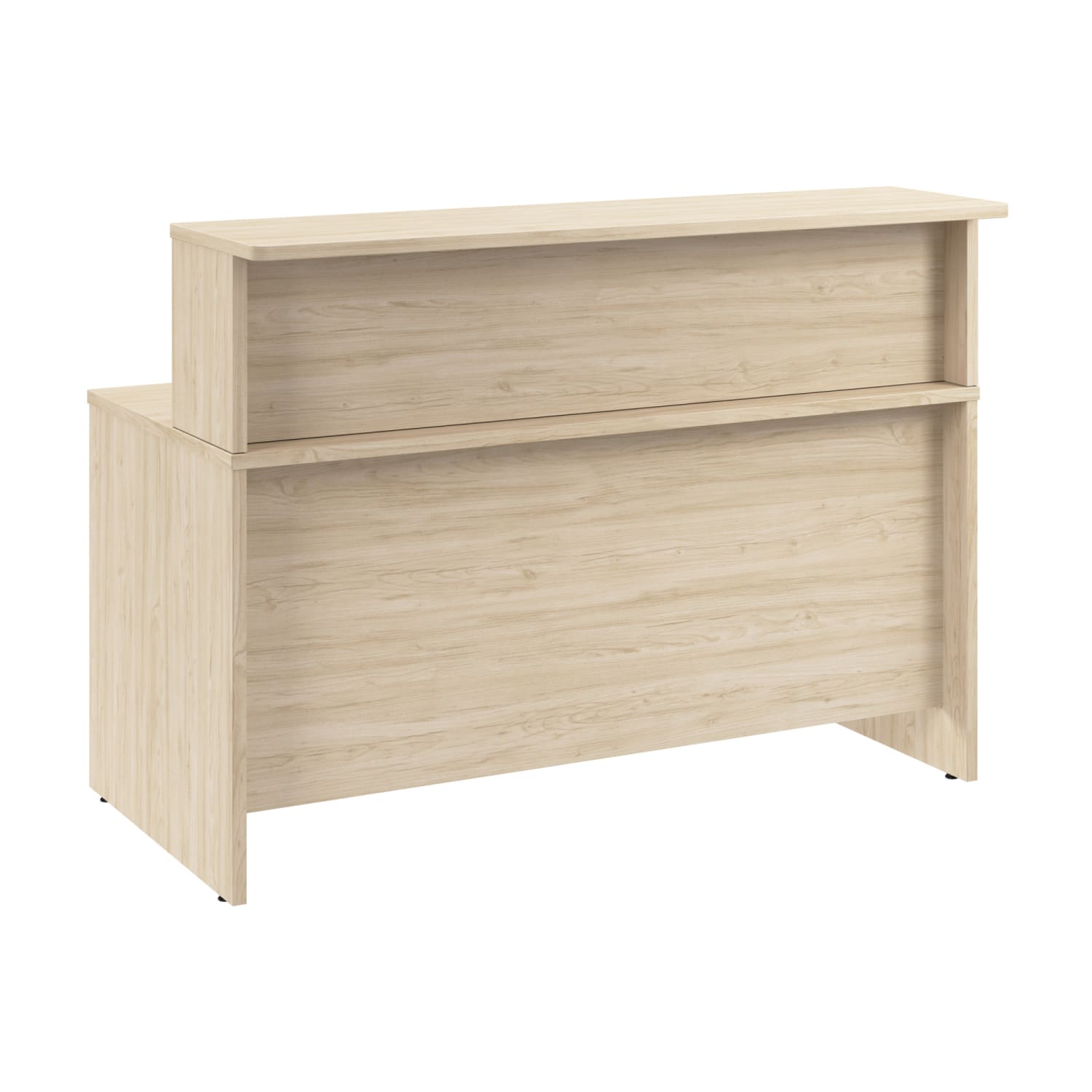 Bush Business Furniture Arrive 60inW Reception Desk with Shelf, Natural Elm, Standard Delivery - Image 3