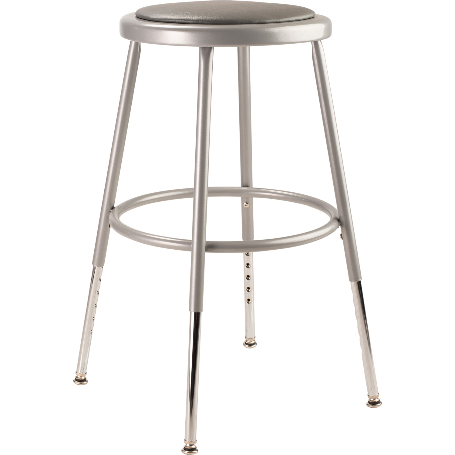 National Public Seating 6400 Series Adjustable Vinyl Padded Science Stools 19  26 12inH Gray Pack Of 2 Stools PopularChairscom