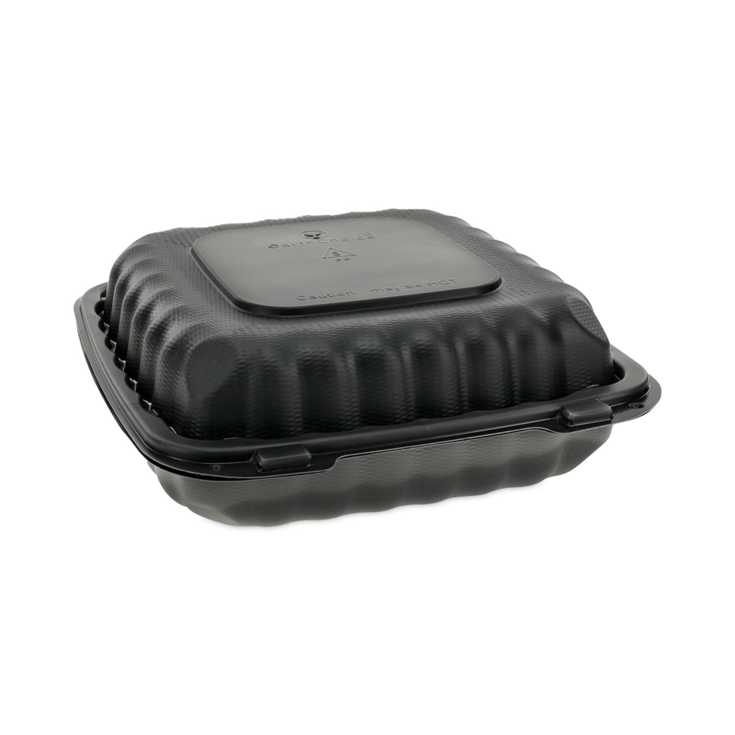 Pactiv Evergreen EarthChoice SmartLock Microwavable MFPP Hinged Lid Containers, 3-Compartment, Black, Carton Of 120 - YCNB09030000
