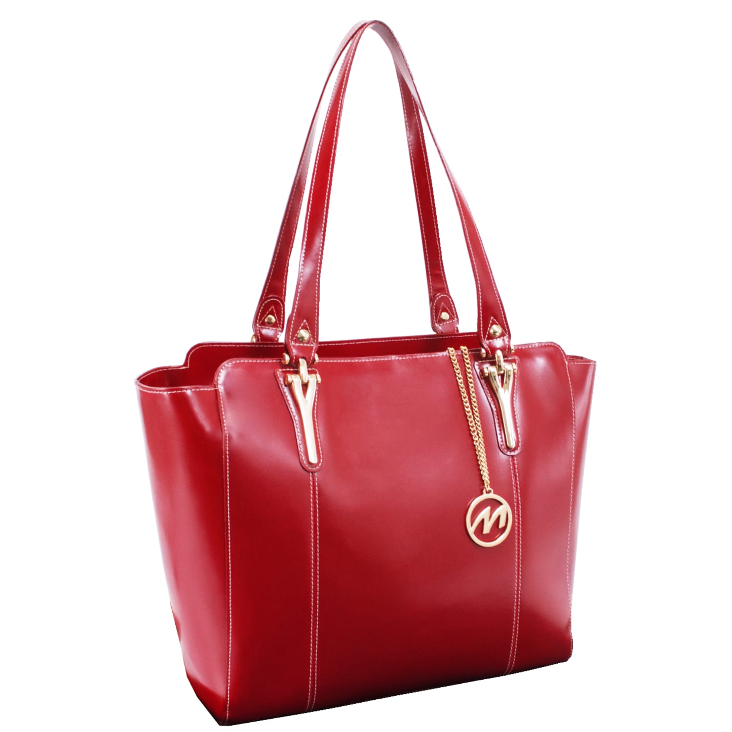 McKleinUSA M Series ALICIA Leather Shoulder Tote, 14inH x 6inW x 13inD, Red