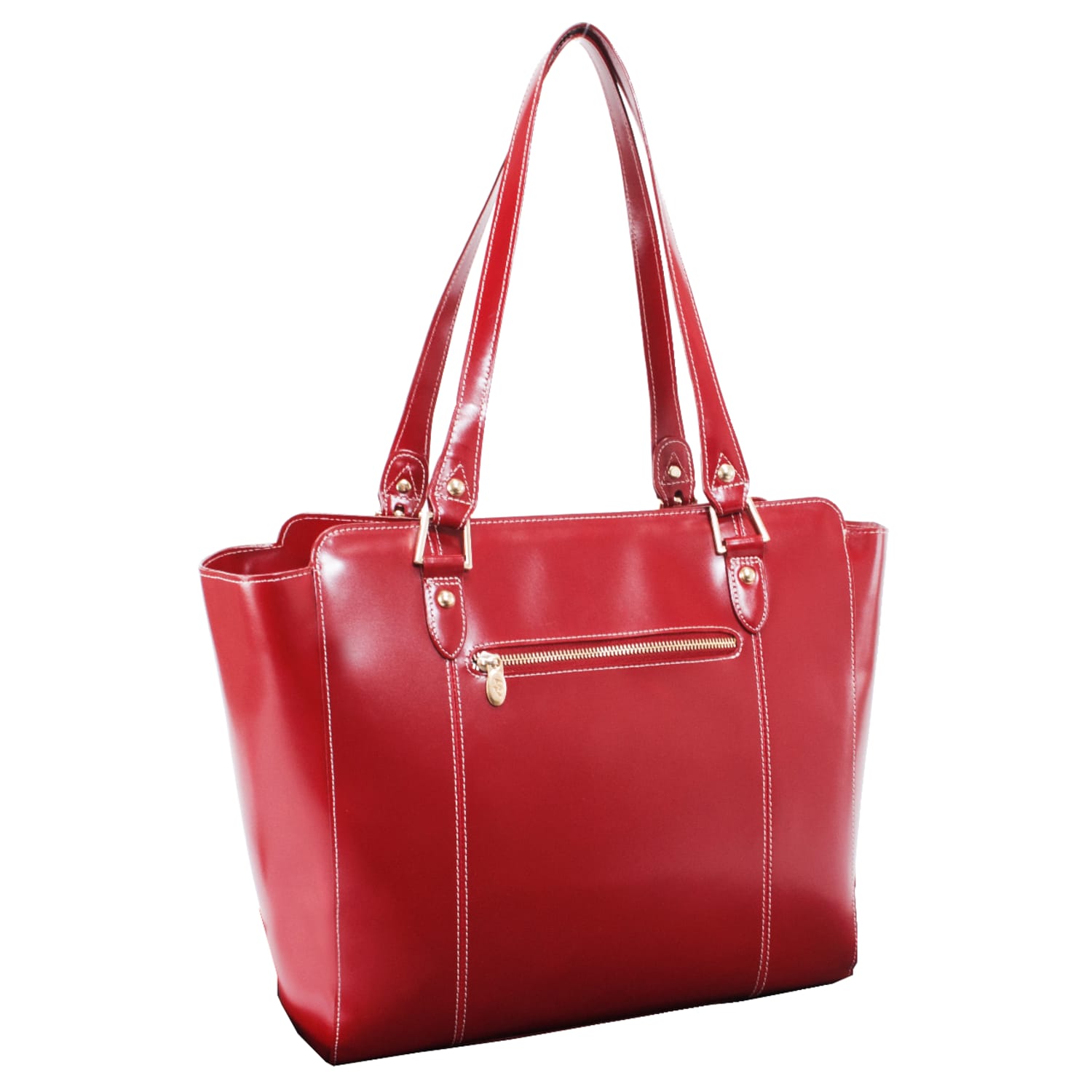 McKleinUSA M Series ALICIA Leather Shoulder Tote, 14inH x 6inW x 13inD, Red - Image 4