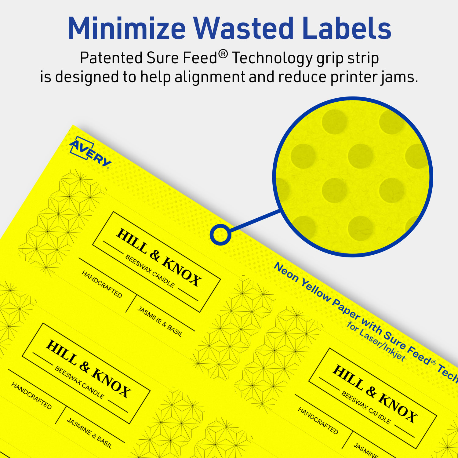 Avery Print-To-The-Edge Labels With Sure Feed Technology And Easy Peel, 94205-NYP10, Rectangle, 1-1/2in x 3-3/4in, Matte Neon Yellow, Pack of 100 - Image 5