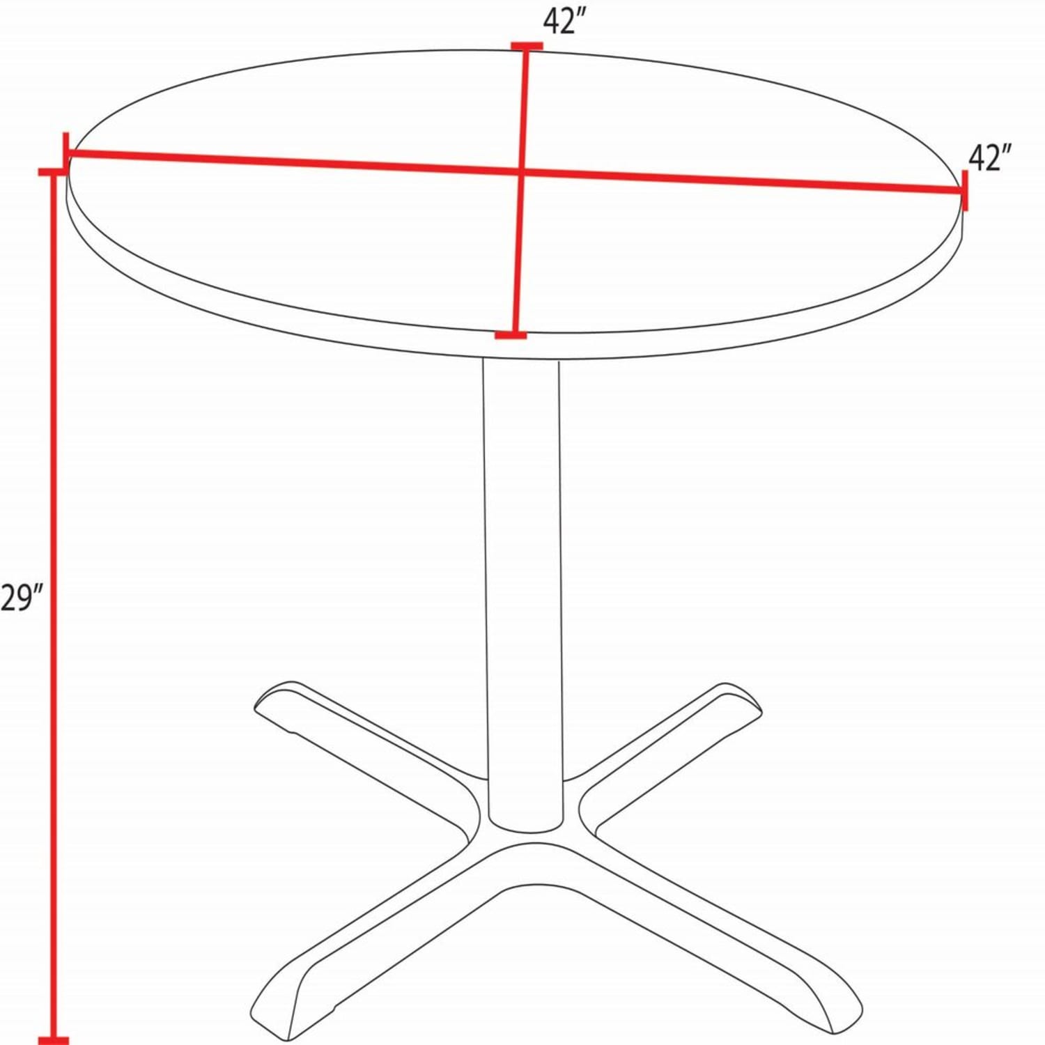 Regency Cain Round X-Base Breakroom Table, 29inH x 42inW x 42inD, Maple/Gray - Image 4
