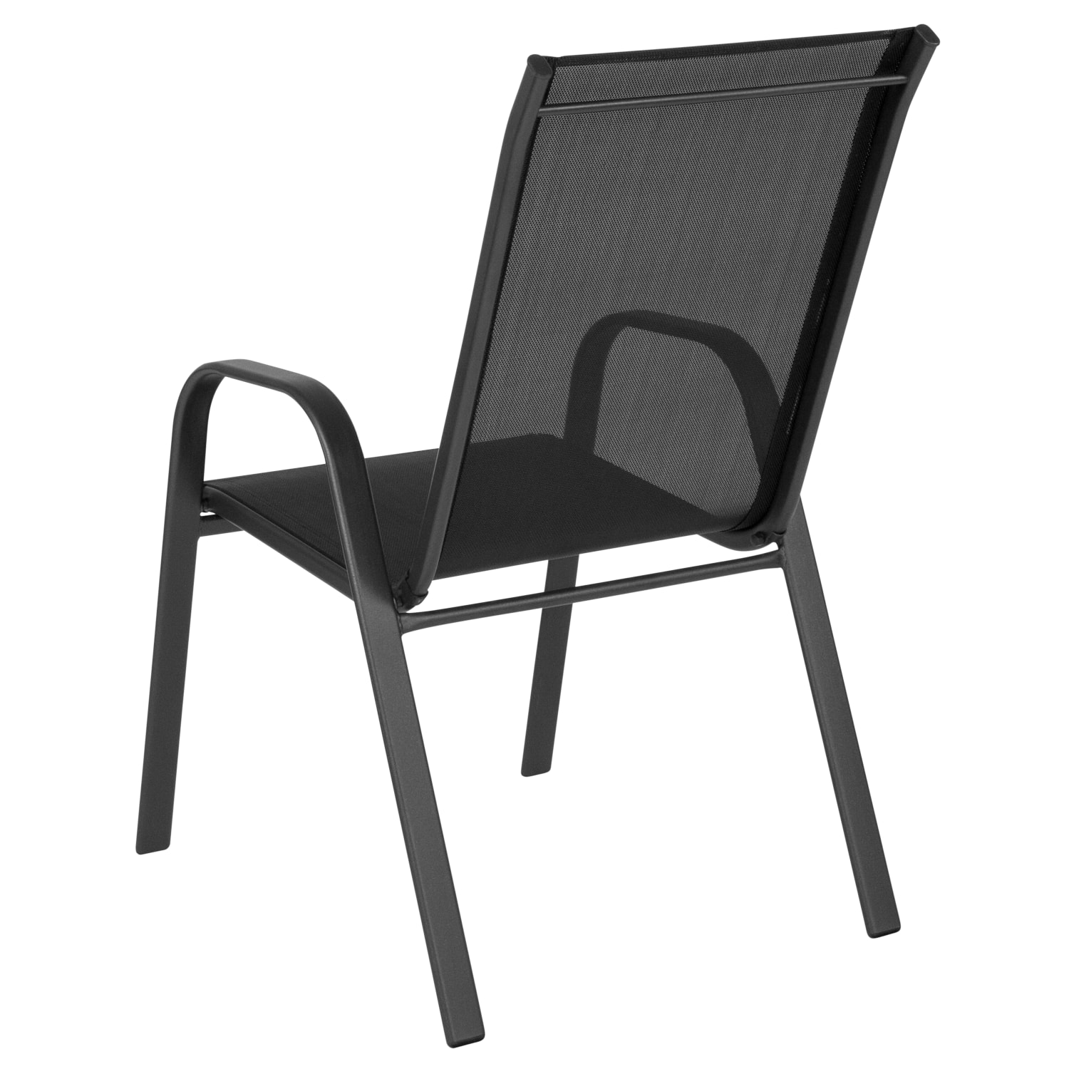 Flash Furniture Brazos Outdoor Stack Chairs Set Of 5 Chairs Black PopularChairscom