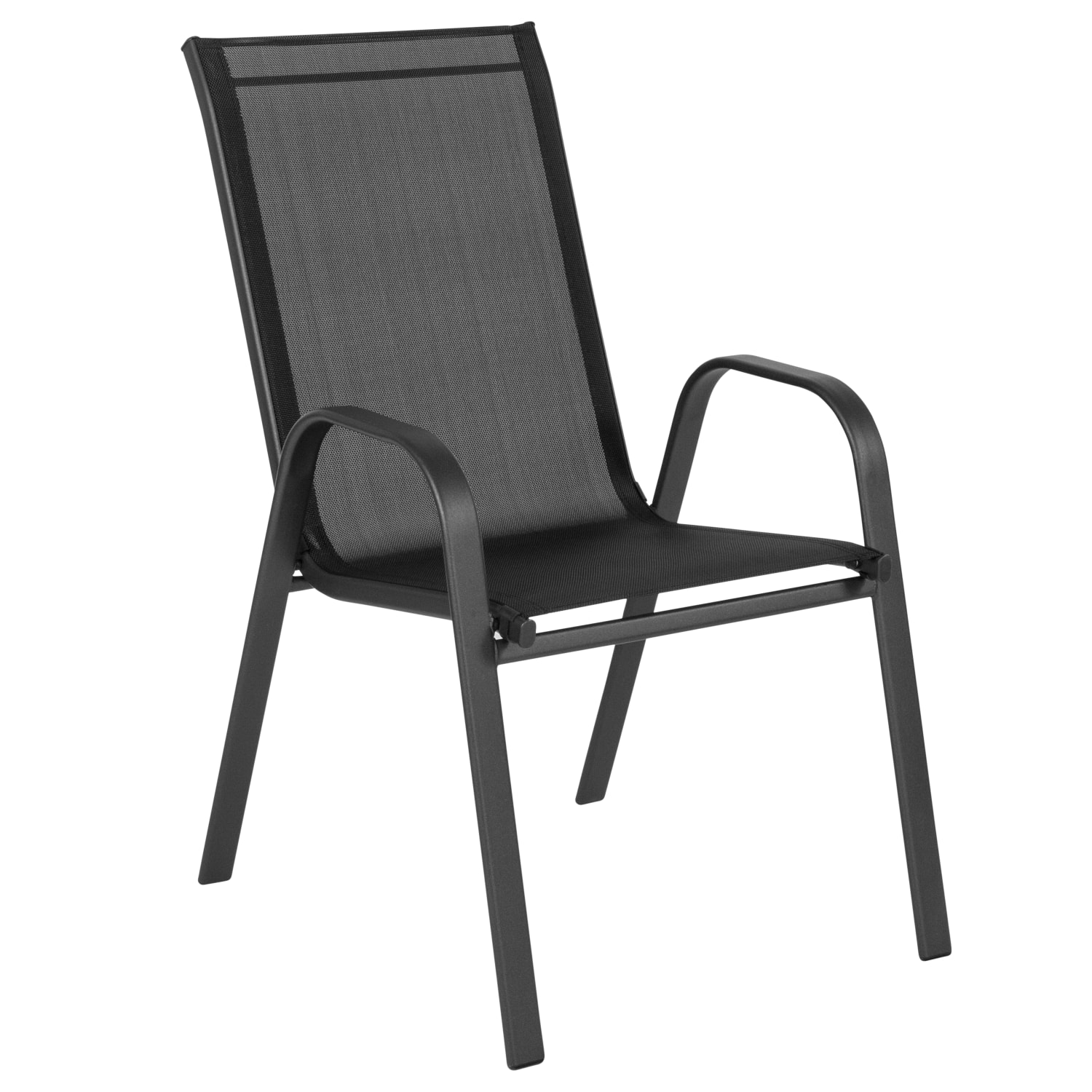 Flash Furniture Brazos Outdoor Stack Chairs Set Of 5 Chairs Black PopularChairscom