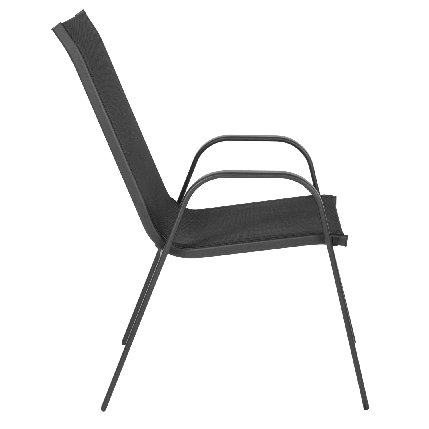 Flash Furniture Brazos Outdoor Stack Chairs Set Of 5 Chairs Black PopularChairscom