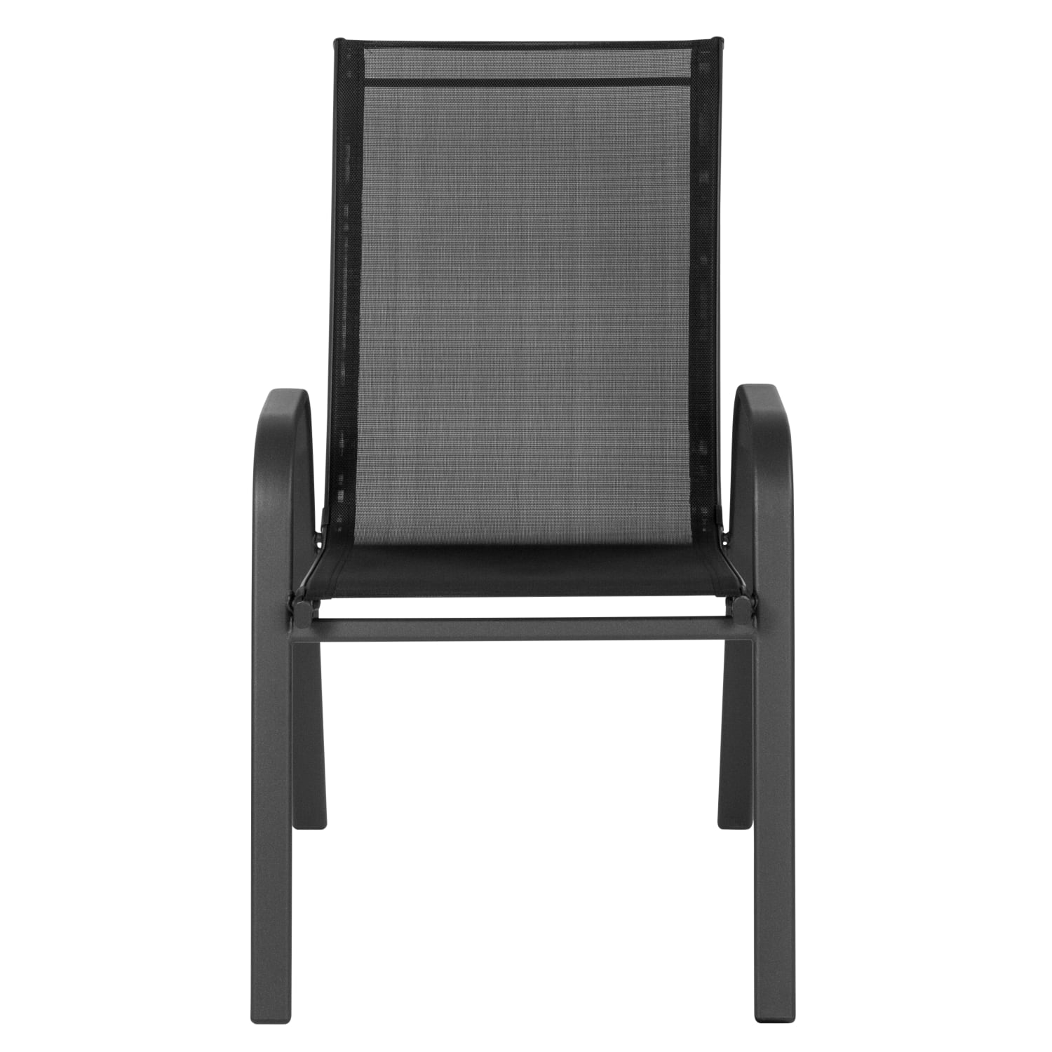 Flash Furniture Brazos Outdoor Stack Chairs Set Of 5 Chairs Black PopularChairscom
