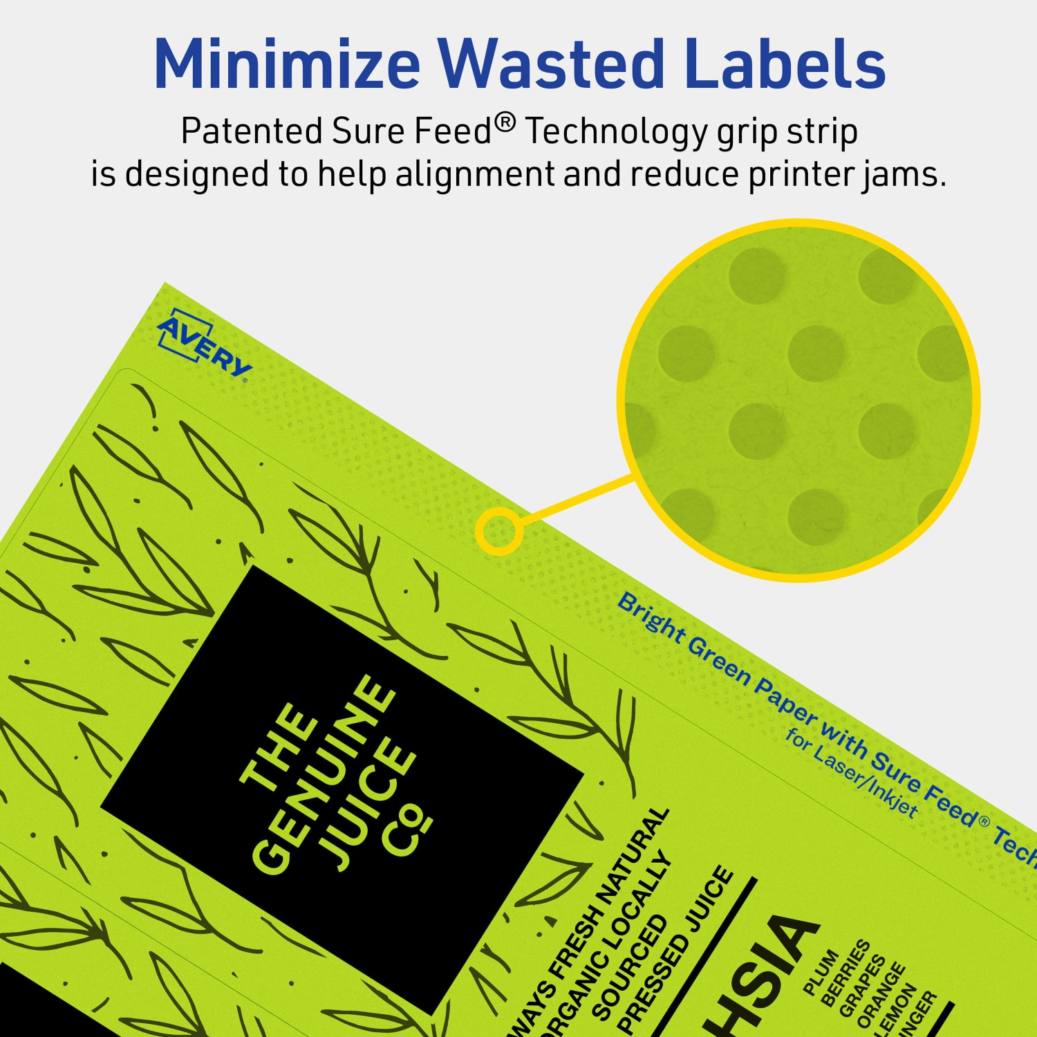 Avery Printable Labels With Sure Feed Technology, 94251-BGP10, Rectangle, 3-1/4in x 8-3/8in, Matte Bright Green, Pack of 30 - Image 5