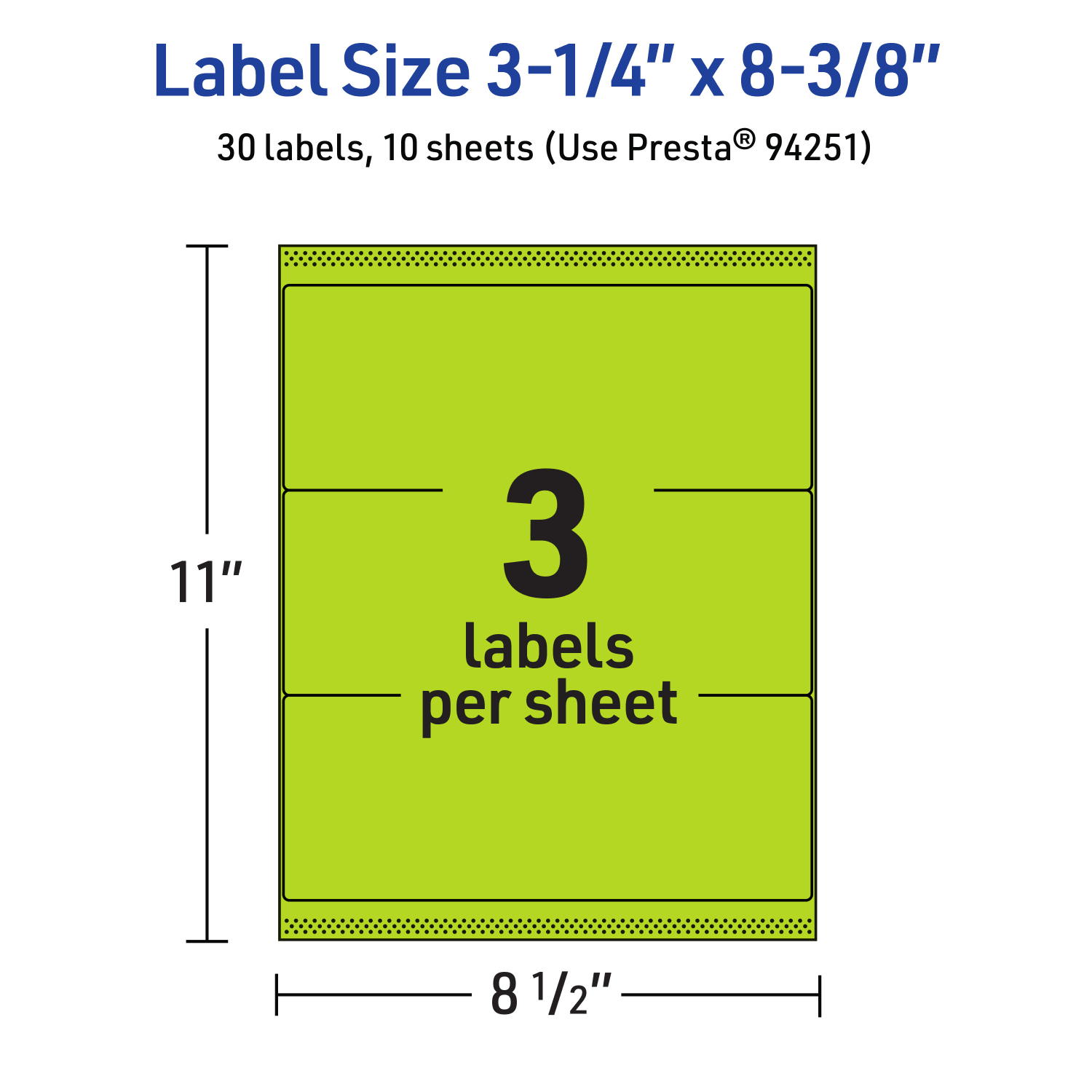 Avery Printable Labels With Sure Feed Technology, 94251-BGP10, Rectangle, 3-1/4in x 8-3/8in, Matte Bright Green, Pack of 30 - Image 6