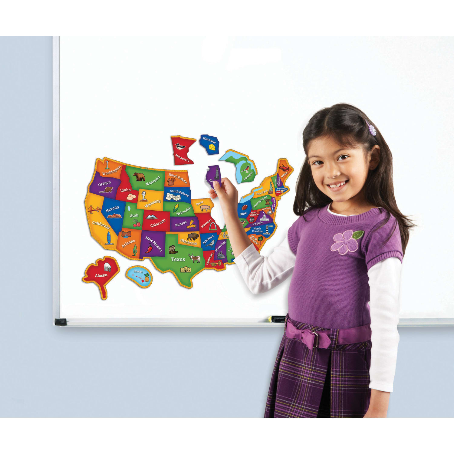 Learning Resources Magnetic U.S. Map Puzzle, Pre-K - Grade 4 - Image 4