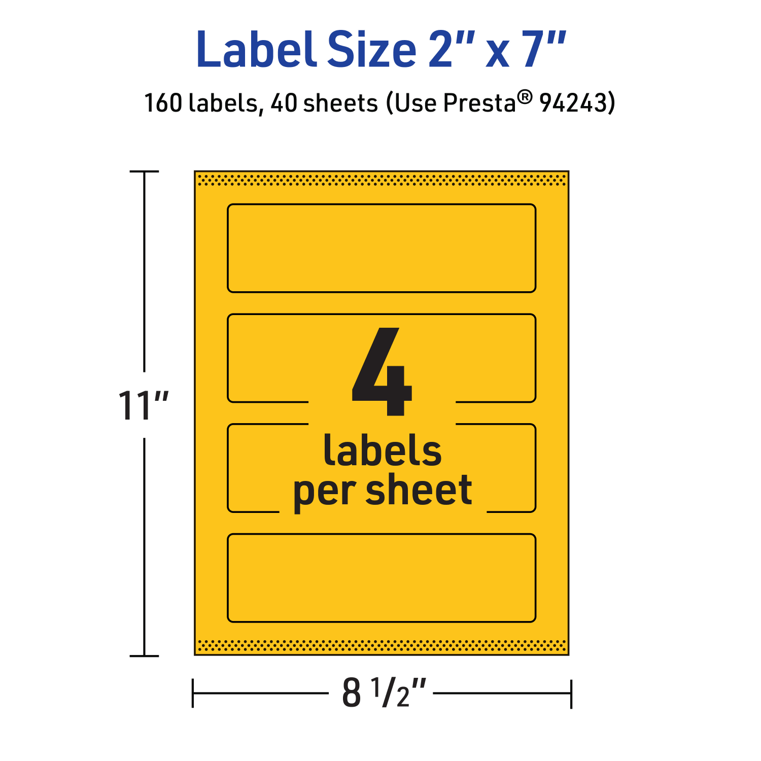 Avery Print-To-The-Edge Labels With Sure Feed Technology, 94243-BYP40, Rectangle, 2in x 7in, Matte Bright Yellow, Pack of 160 - Image 6