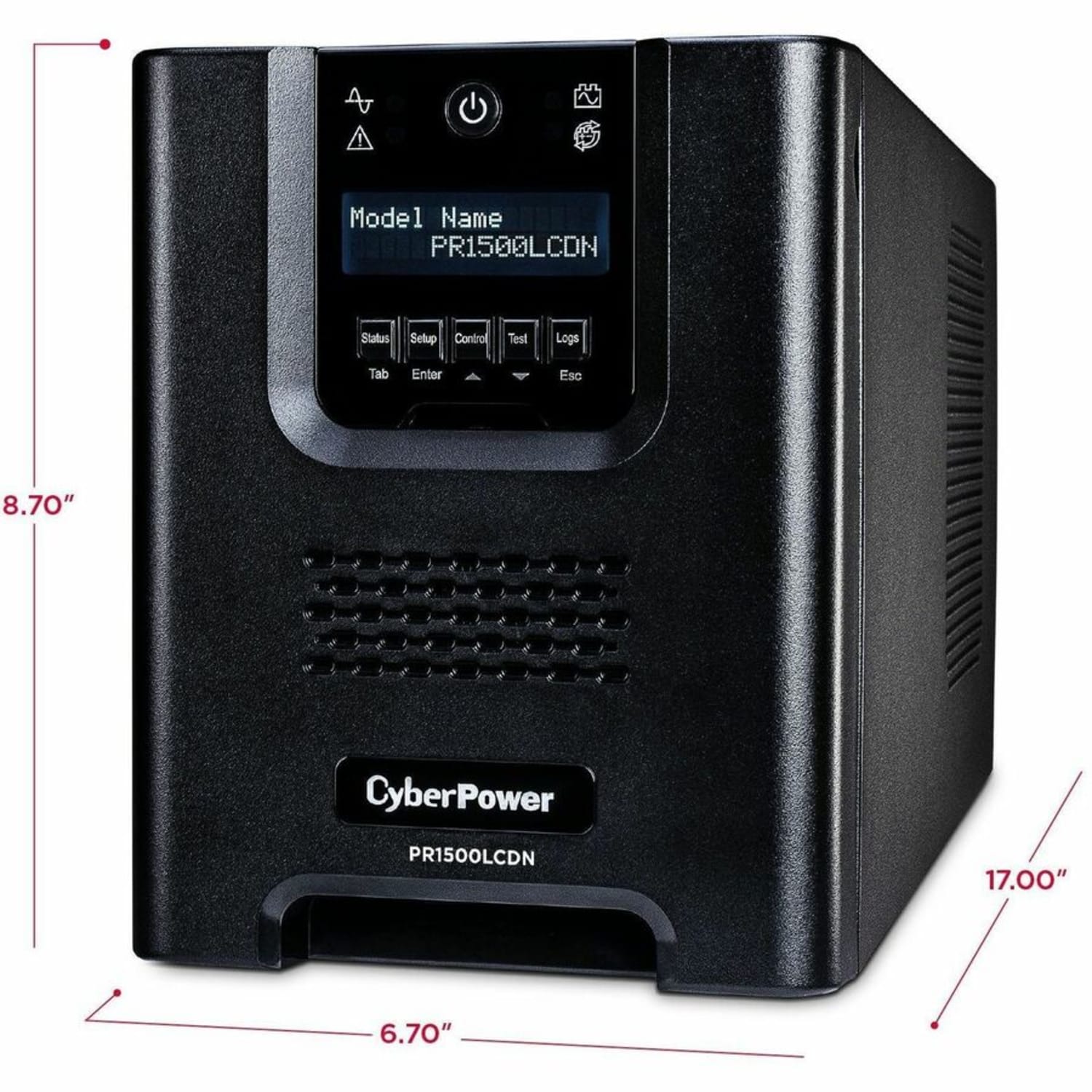 CyberPower PR1500LCDN Smart App Sinewave UPS Systems - 1500VA/1500W, 120 VAC, NEMA 5-15P, Mini-Tower, Sine Wave, 8 Outlets, LCD, PowerPanel Business, $375000 CEG, 3YR Warranty - Image 4