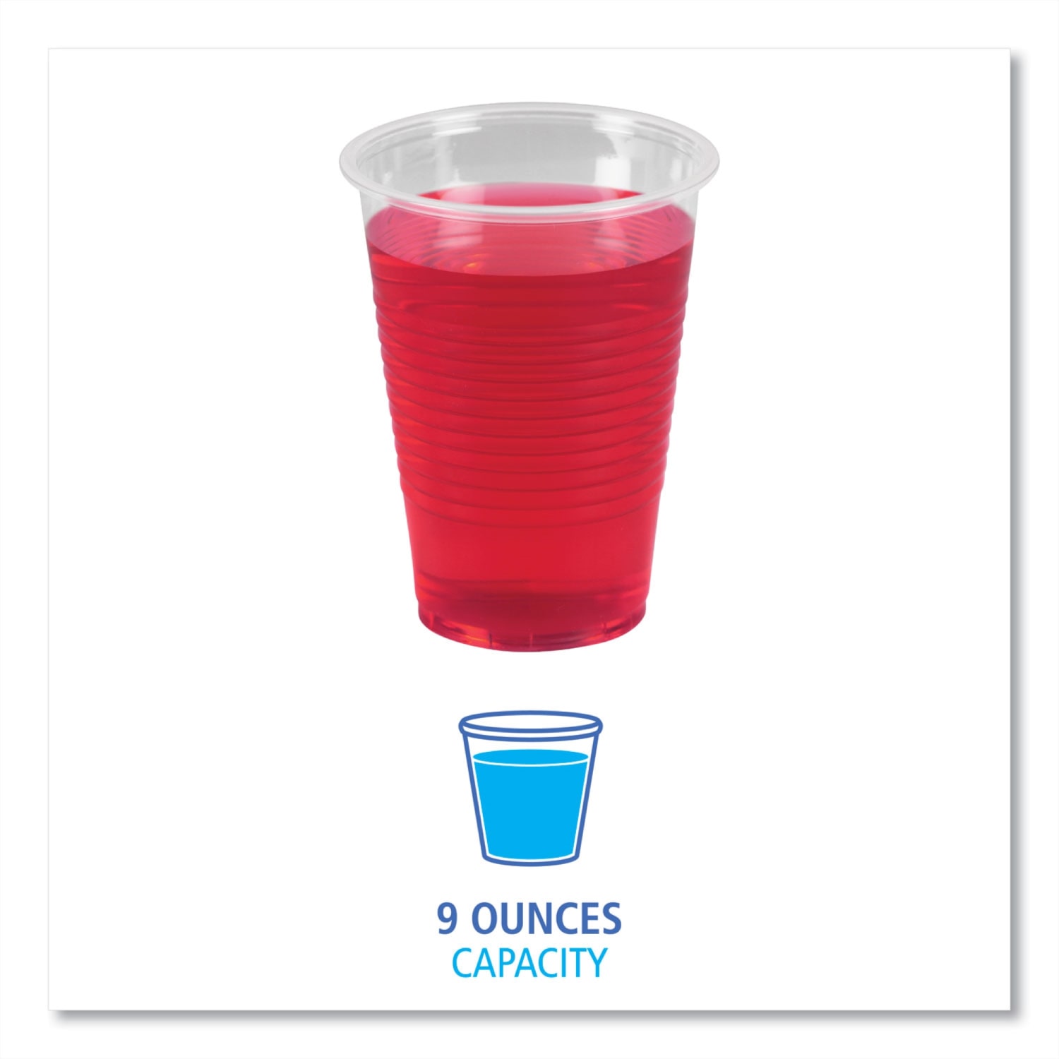 Boardwalk Plastic Cold Cups, 9 Oz, Clear, Pack Of 100 Cups - Image 3