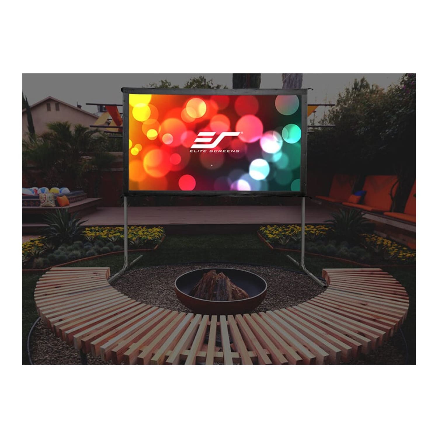 Elite Screens Yard Master 2 Series OMS120H2 - Projection screen with legs - 120in (120.1 in) - 16:9 - CineWhite - silver - Image 4
