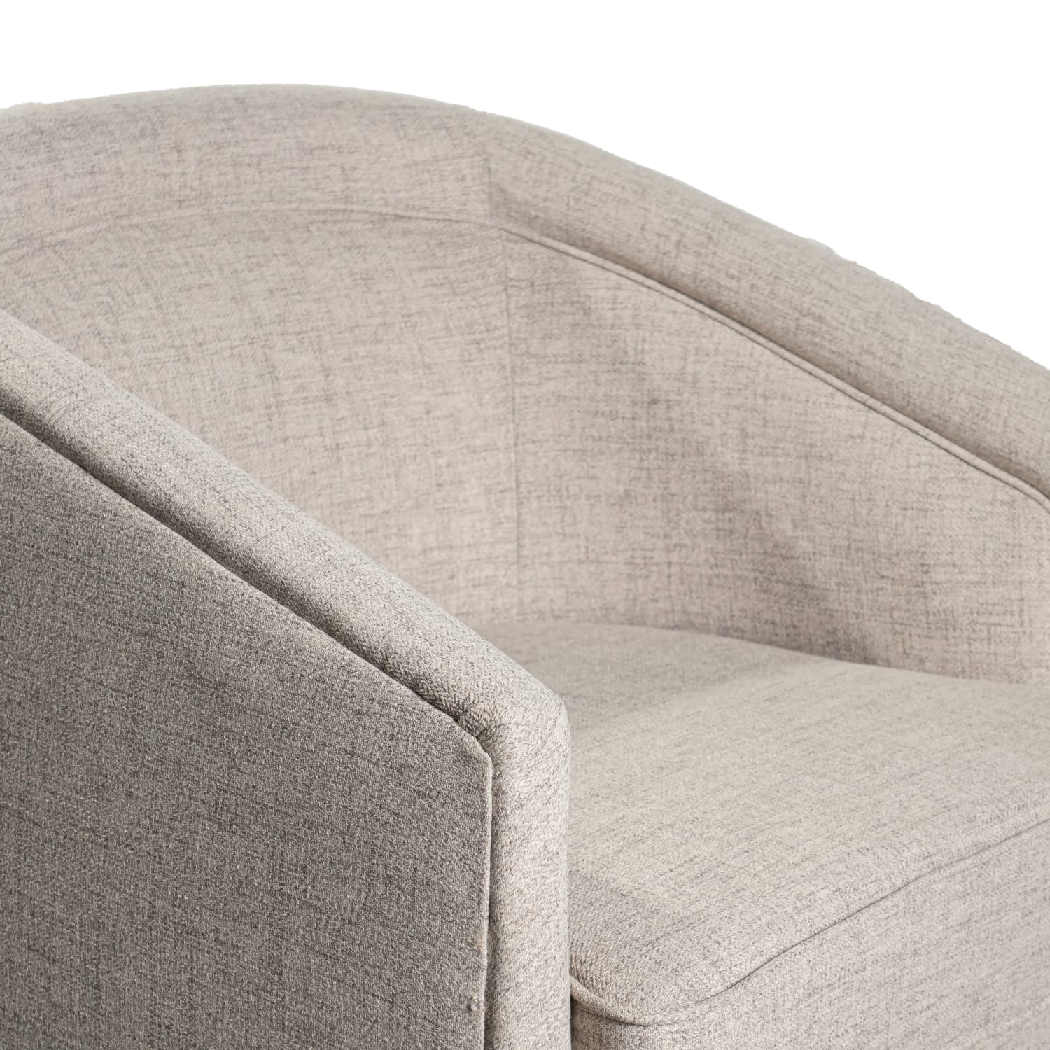 Flash Furniture Dean Club Style Commercial Fabric Barrel Accent Armchair with 360 Degree Swivel Metal Base and Sloped Armrests Cream PopularChairscom