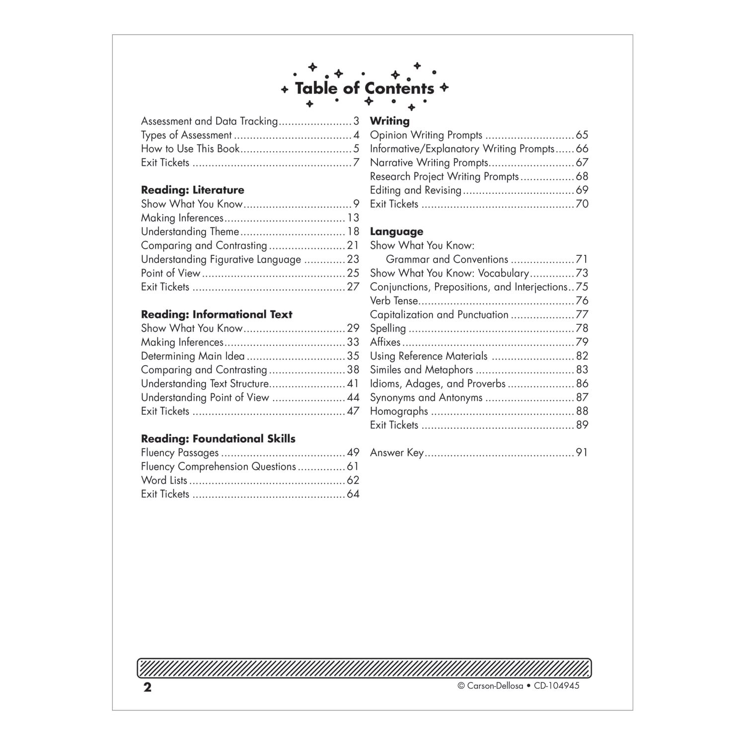 Carson-Dellosa Instant Assessments For Data Tracking Language Arts Resource Book, Grade 5 - Image 3