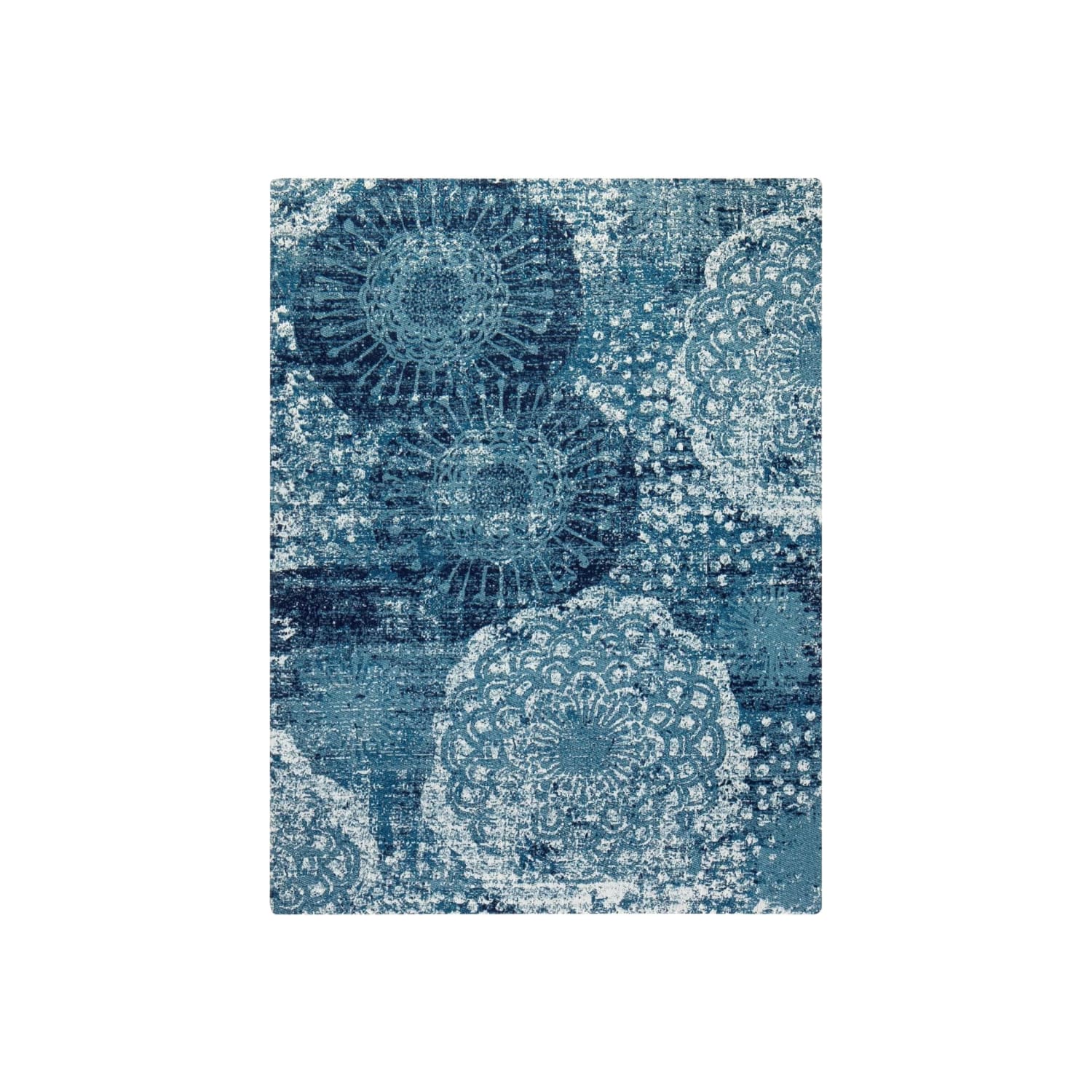 Anji Mountain Maldives Rug'd Chair Mat, 1/4inH x 36inW x 48inD, Blue/Ivory - Image 6