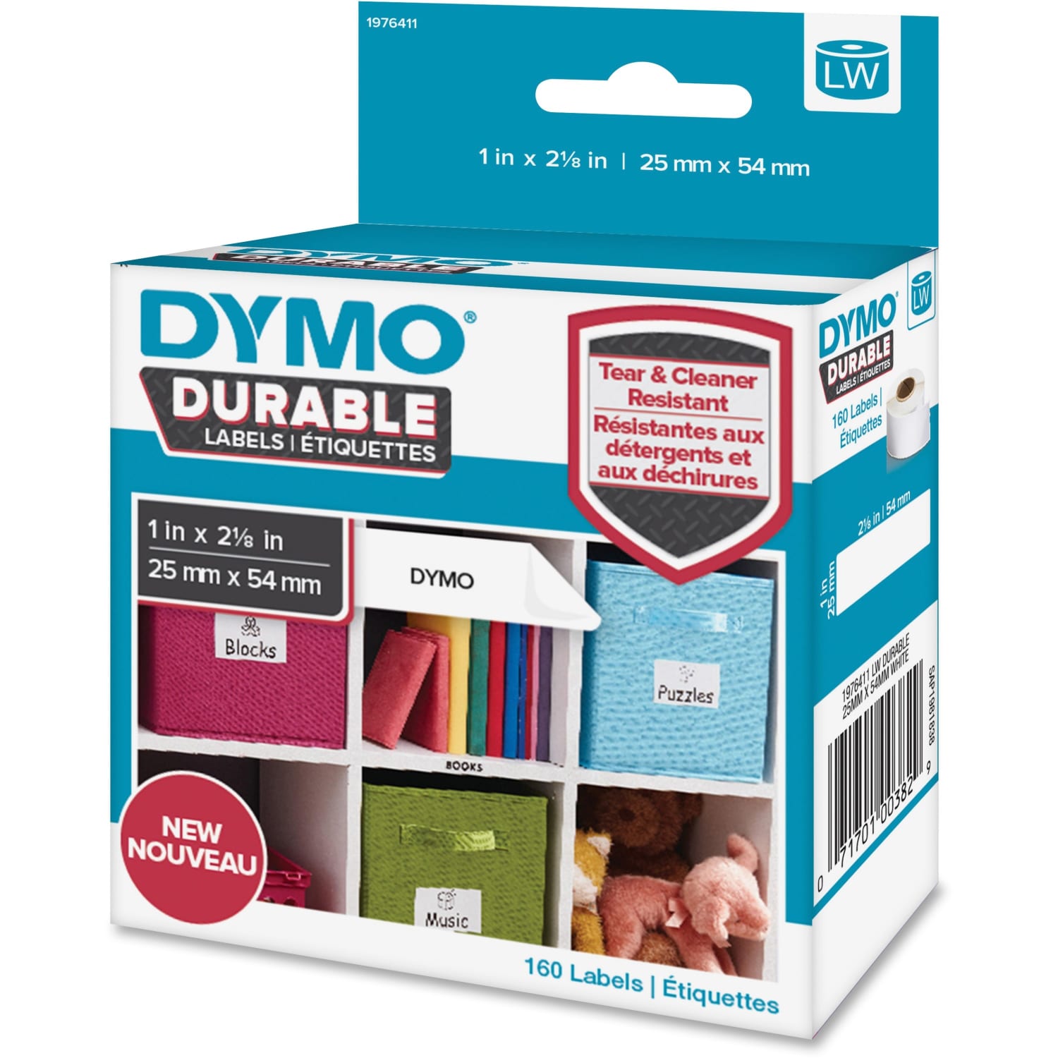 DYMO LabelWriter Labels, DYM1976411, Permanent Adhesive, 1inW x 2 1/8inL, Thermal Transfer, White, Roll Of 160 - Image 3
