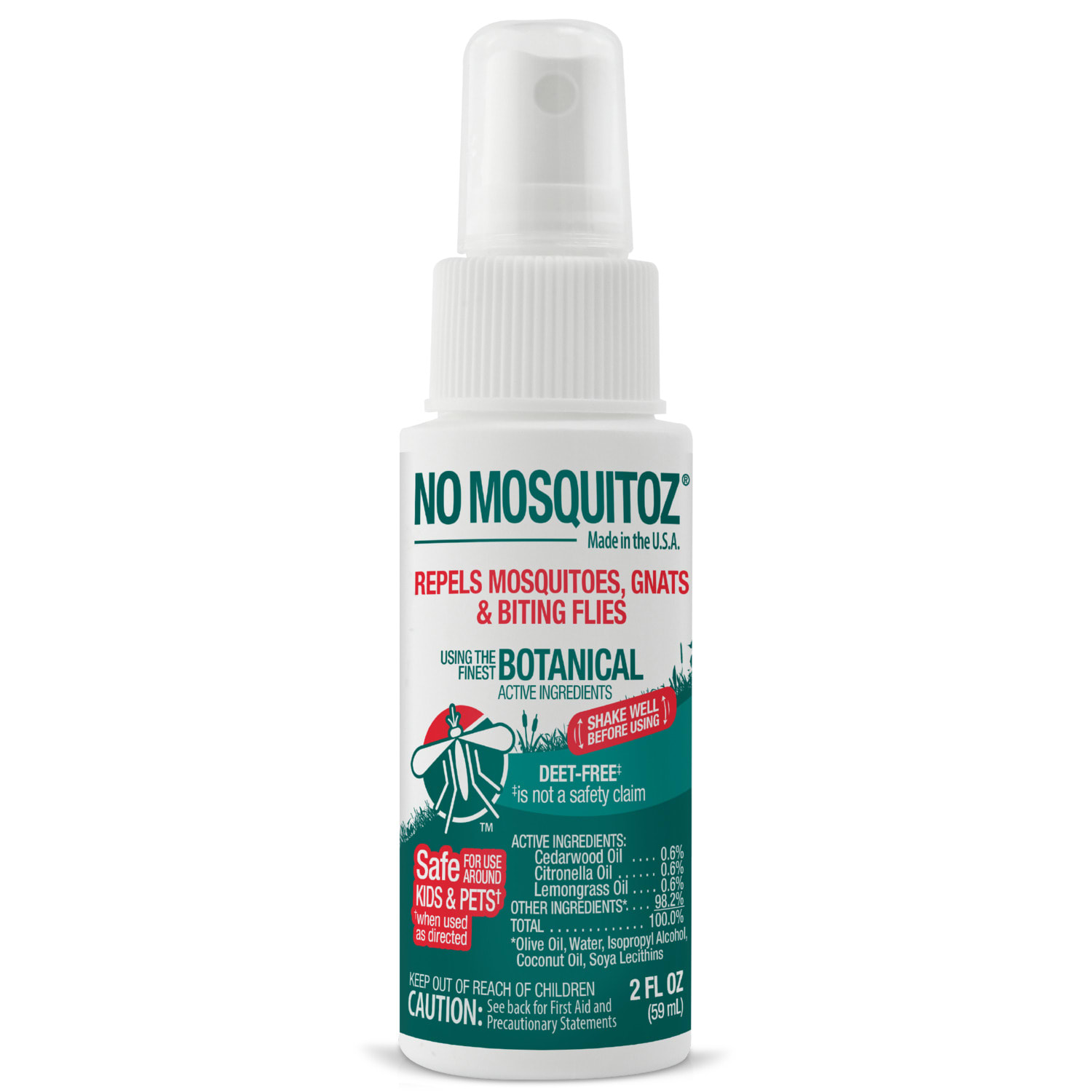 No Mosquitoz Botanical Insect Repellent, DEET-Free, Woodsy Scent, 2 Oz Spray Bottle