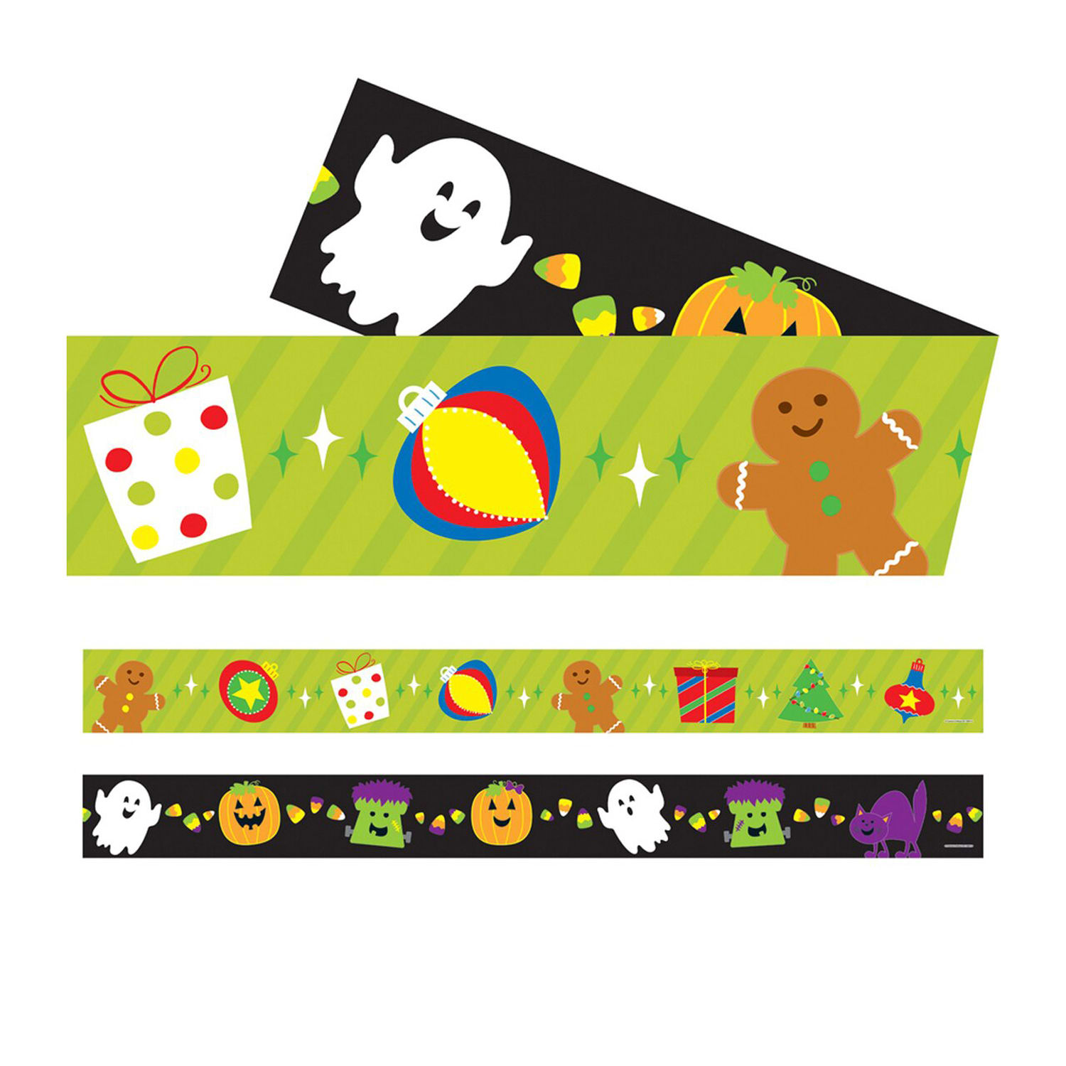 Carson Dellosa Education Straight Borders, Halloween/Holiday 2-Sided, 36ft Per Pack, Set Of 3 Packs - Image 3