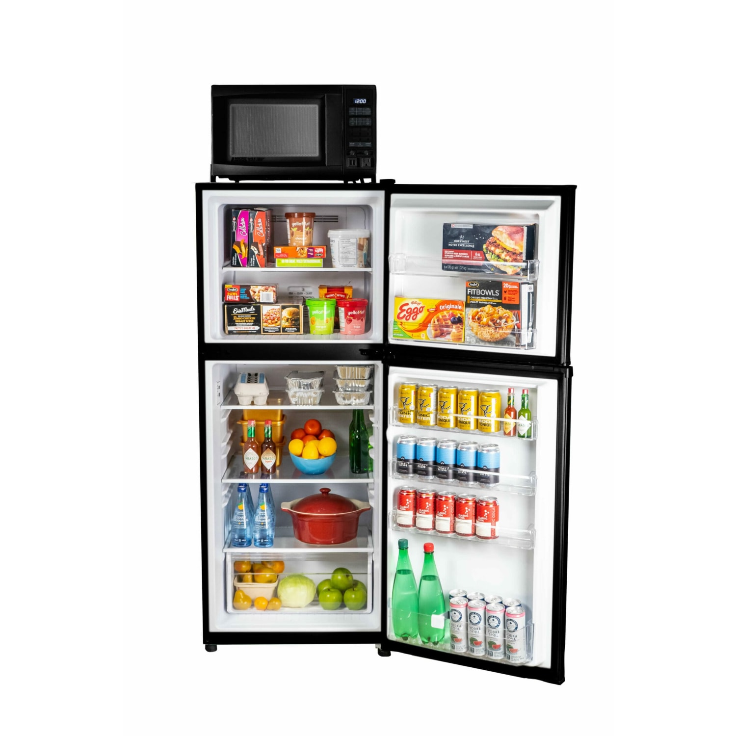 Danby 10.0 Cu. Ft./0.9 Cu. Ft. Combination Refrigerator/Microwave, Right Door Hinge, Black - Image 3