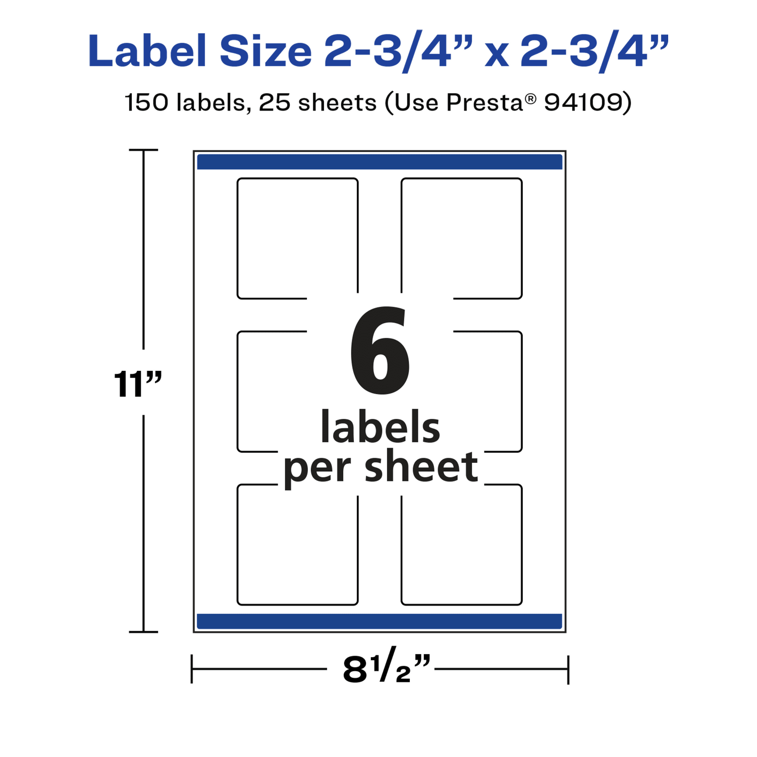 Avery Glossy Permanent Labels With Sure Feed, 94109-WGP25, Square, 2-3/4in x 2-3/4in, White, Pack Of 150 - Image 6