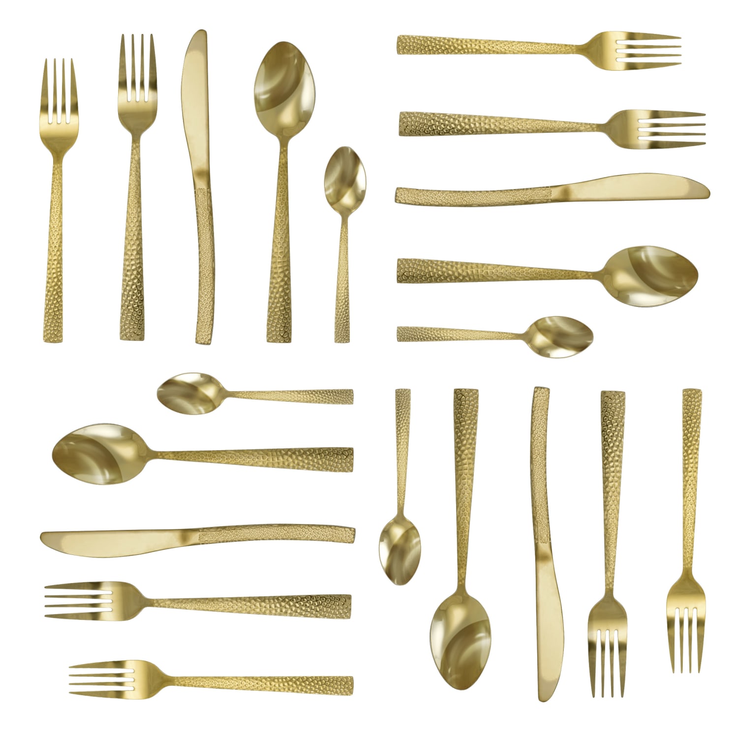 MegaChef Baily 20-Piece Stainless-Steel Flatware Set, Light Gold - Image 3