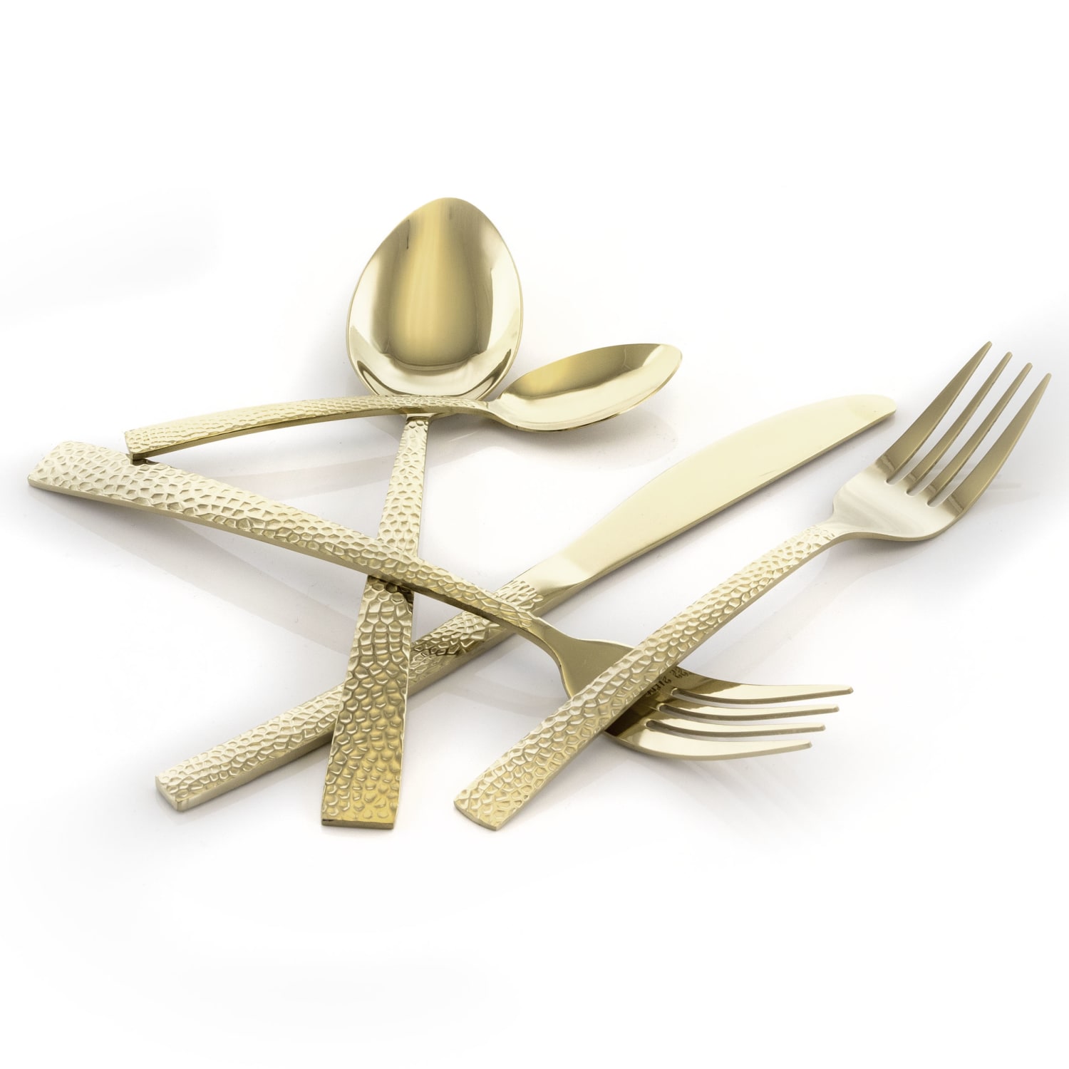 MegaChef Baily 20-Piece Stainless-Steel Flatware Set, Light Gold - Image 5