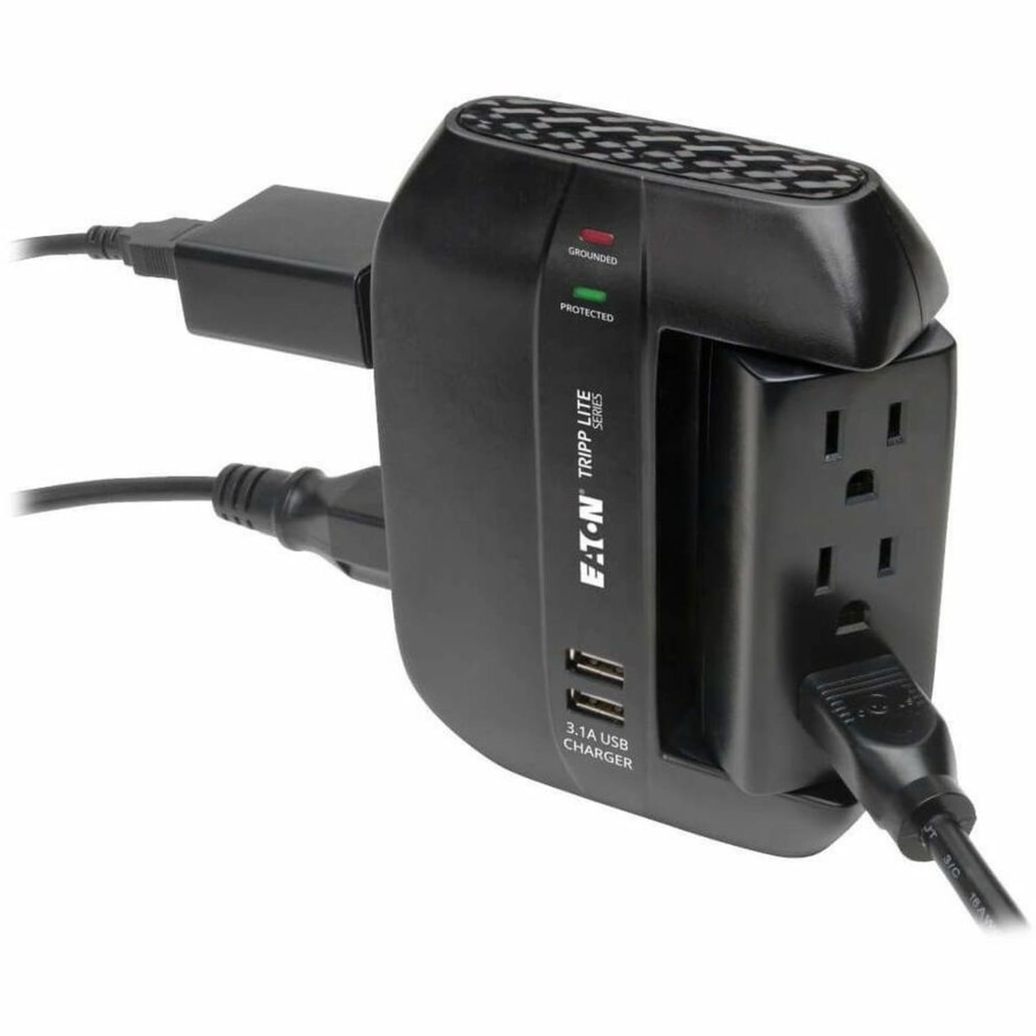 Eaton Tripp Lite Series Surge Protector Power Strip 6-Outlet with 3 Rotatable Outlets - Direct Plug-In, 1200 Joules, 2 USB Ports - SWIVEL6USB - Image 4