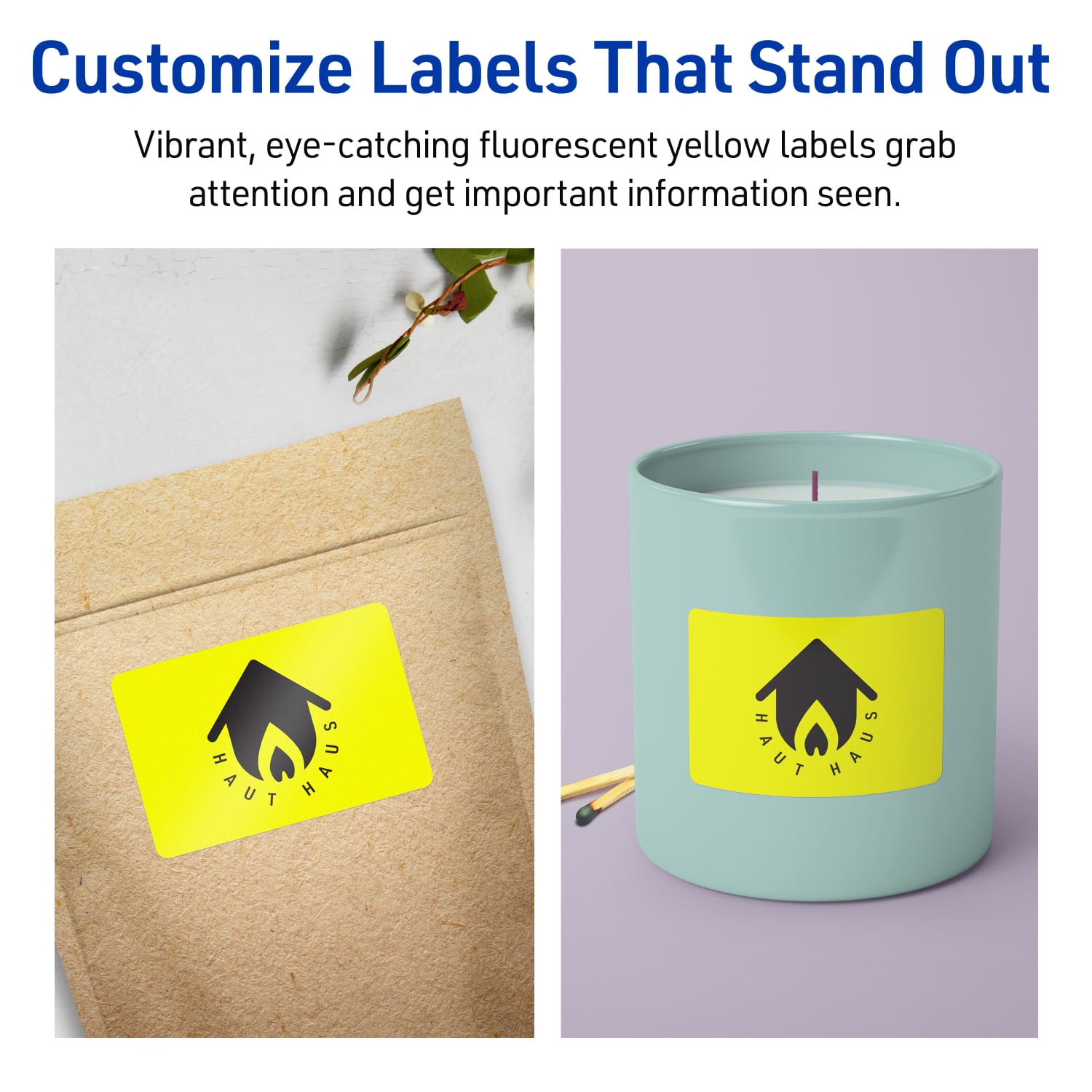 Avery Print-To-The-Edge Labels With Sure Feed Technology And Easy Peel, 94238-NYP20, Rectangle, 2in x 3-1/2in, Matte Neon Yellow, Pack of 160 - Image 4