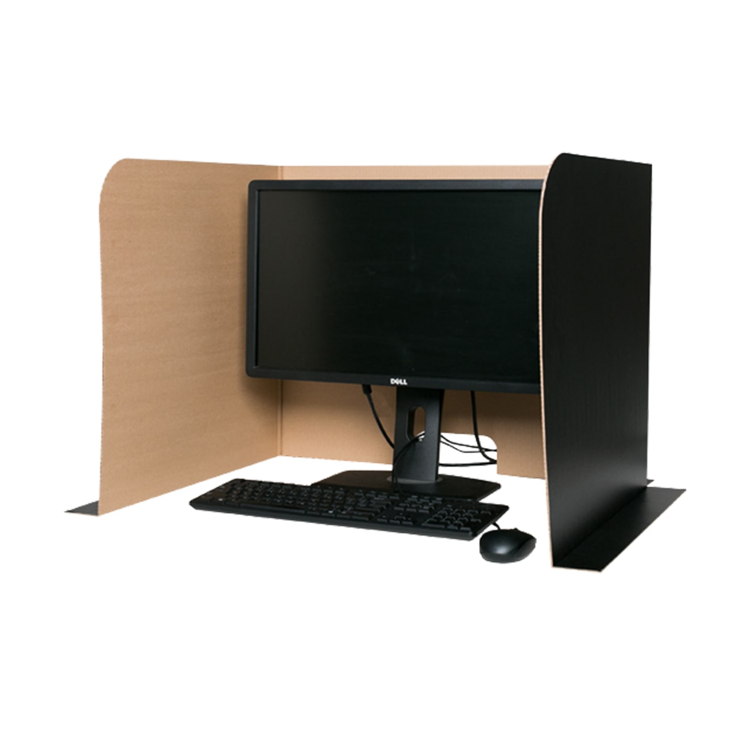 Flipside Products Computer Lab Privacy Screens, Corrugated Cardboard, 62in x 22-1/2in, Black, 3 Screens Per Pack, Set Of 2 packs - Image 3