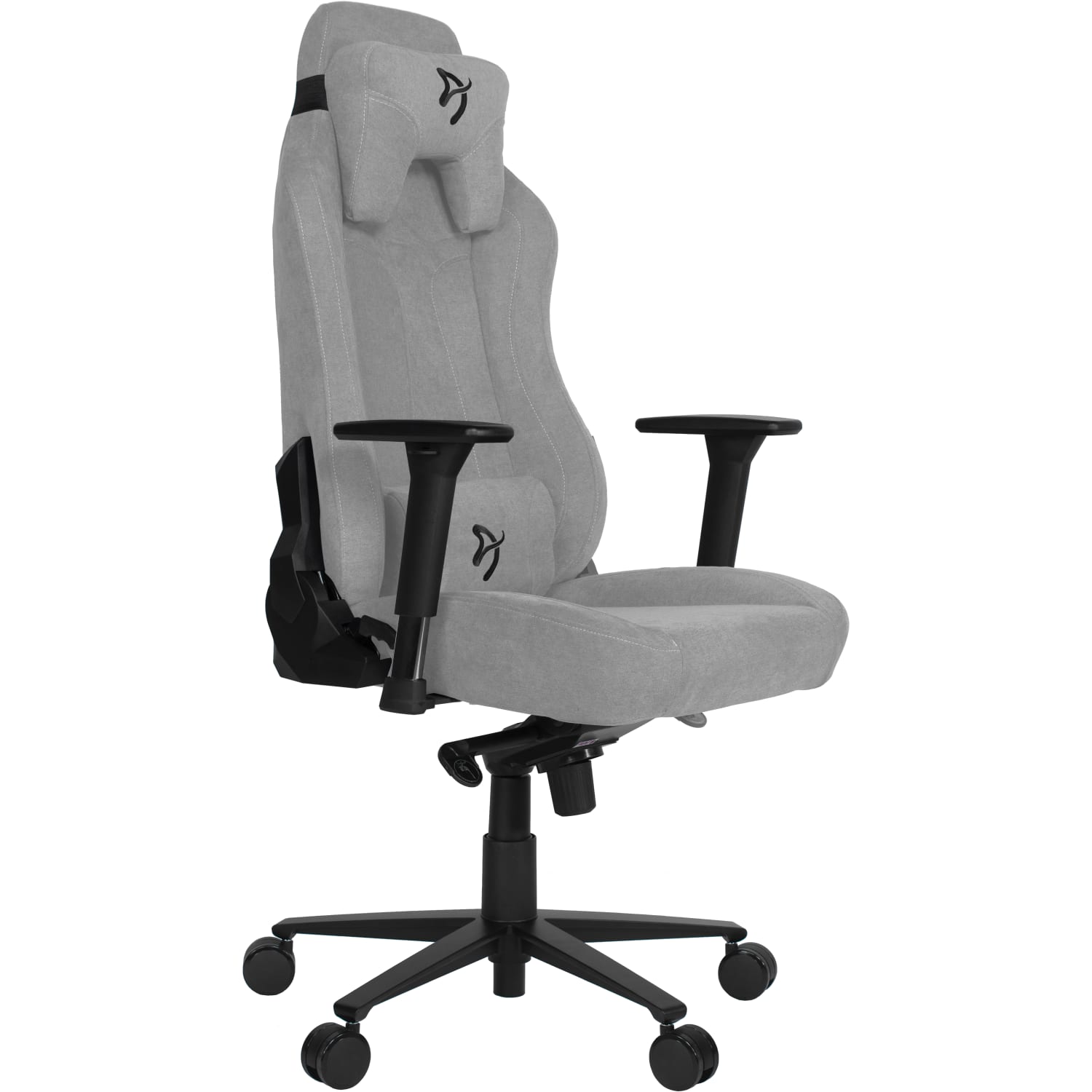 Arozzi Vernazza Premium Ergonomic Fabric High Back Gaming Chair Light Gray PopularChairscom