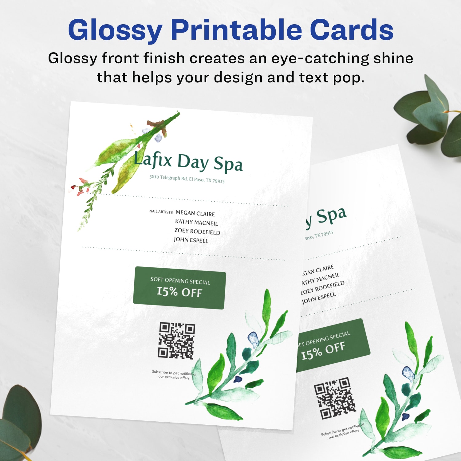 Avery Printable Cards, 95282-GWC50, Rectangle, 8.5in x 11in, Glossy White, Pack Of 50 - Image 3