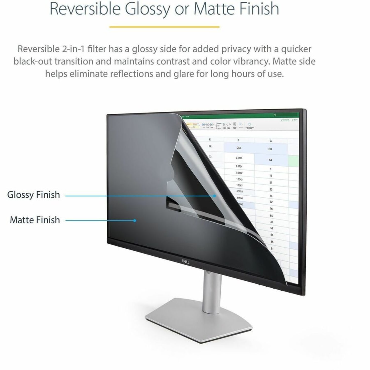 StarTech.com Widescreen Privacy Screen For 24in Display - Image 4