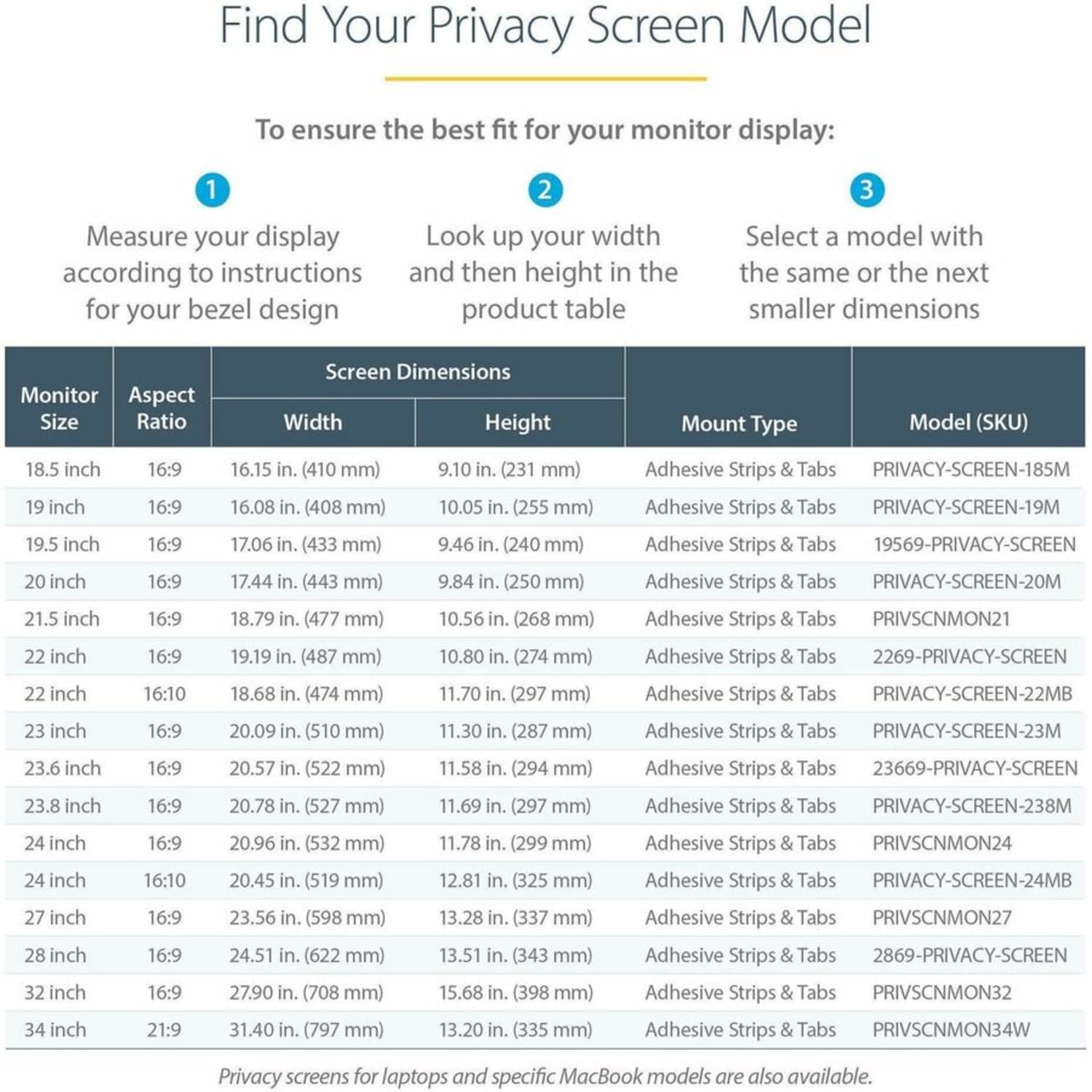 StarTech.com Widescreen Privacy Screen For 24in Display - Image 6