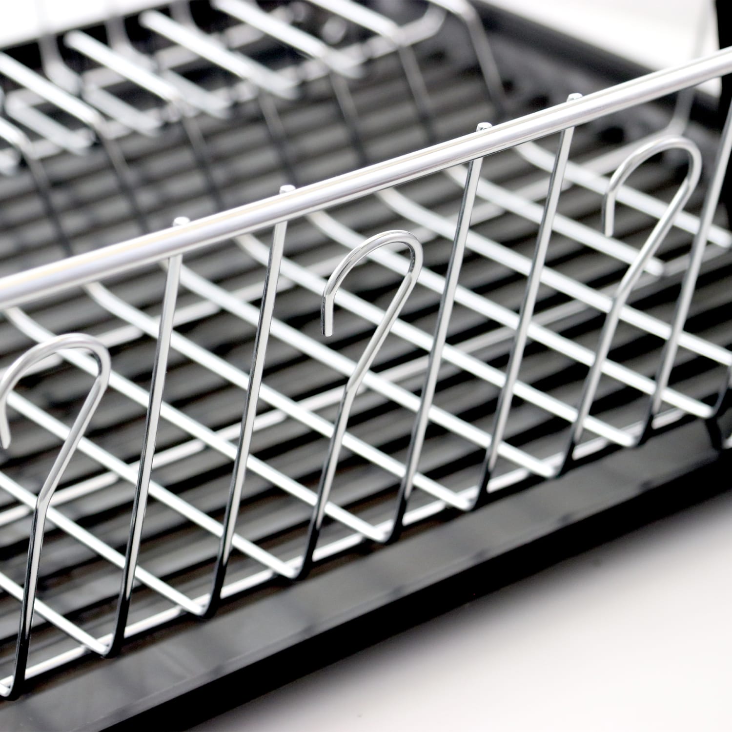 Better Chef Dish Rack With Draining Tray, 22in, Chrome/Black - Image 3