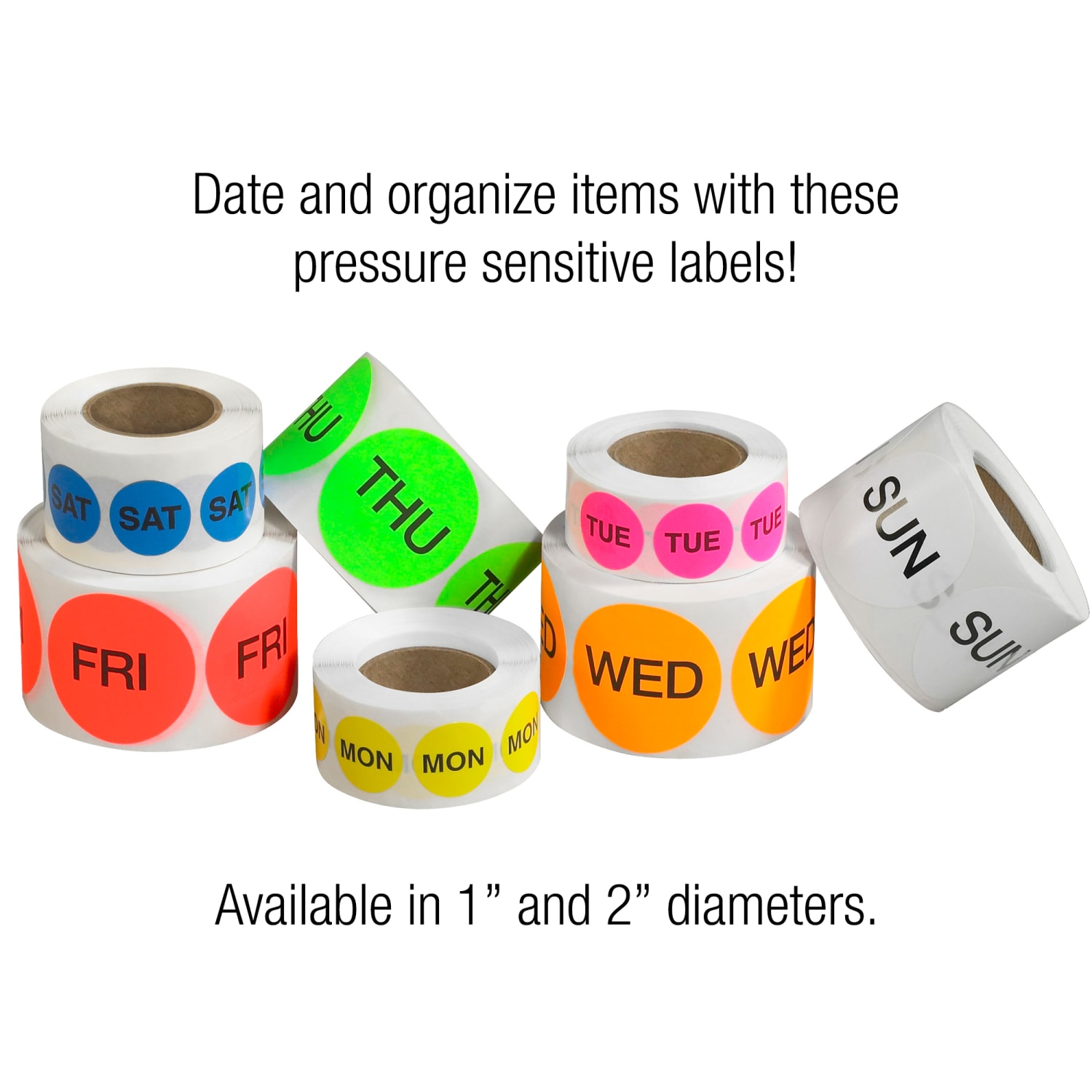 Tape Logic Permanent Inventory Label Roll, DL6551, Weekday-Style, "SAT," 1in, Blue, Roll Of 500 - Image 5