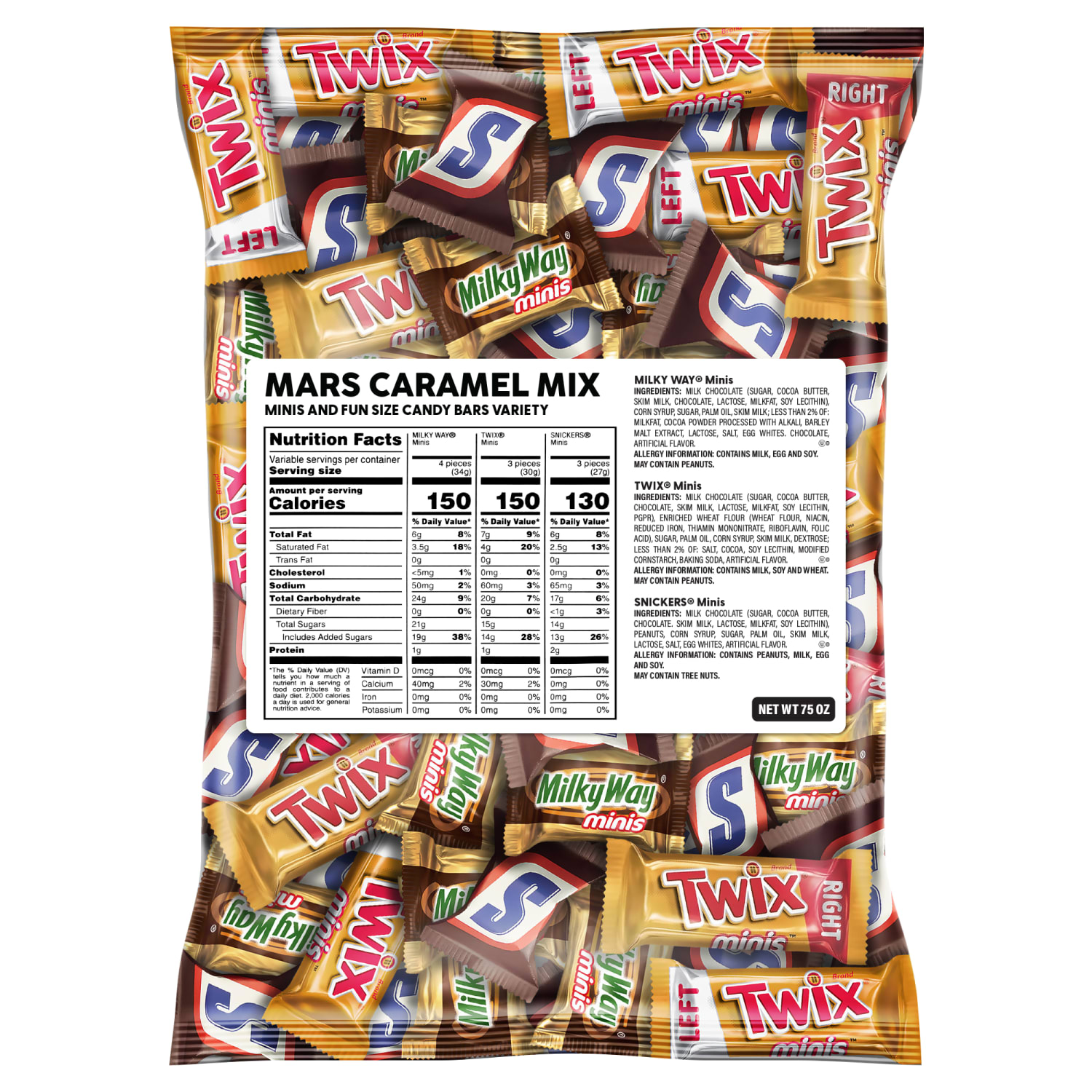 Snickers, Twix And Milky Way Minis Candy Variety Mix, 75 Oz, Total Qty 1 - Image 4
