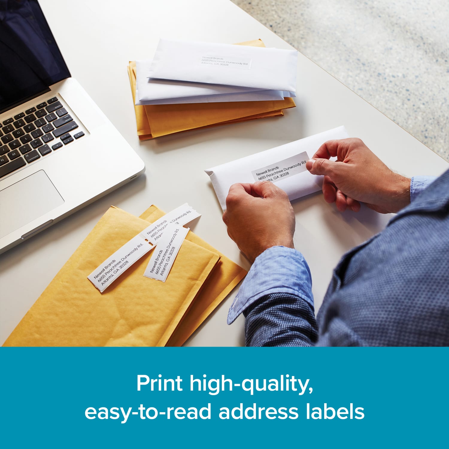 DYMO Mailing Address Labels For LabelWriter Label Printers, 1 1/8in x 3 1/2in, White, 130 Labels Per Roll, Pack Of 6 Rolls - Image 3