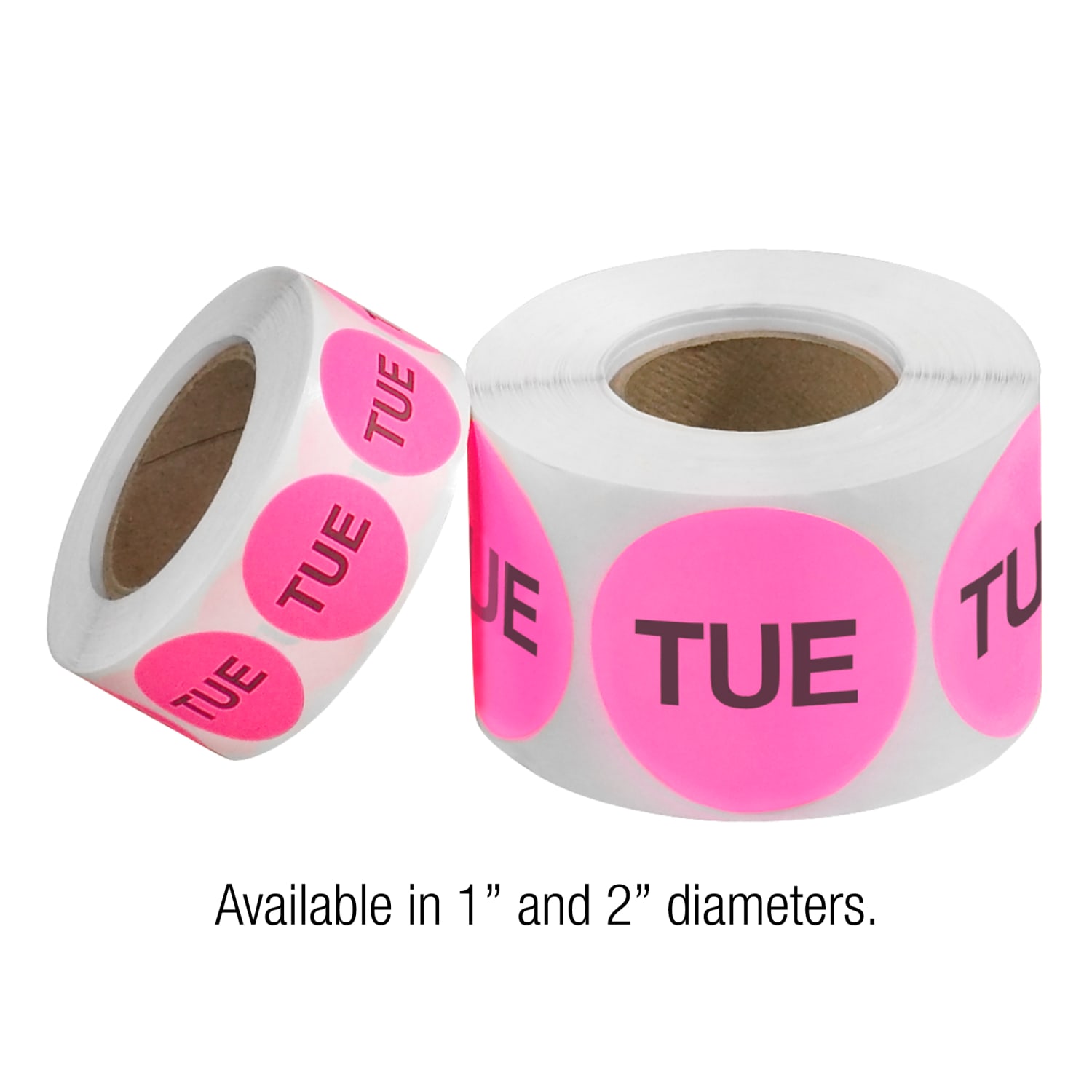 Tape Logic Permanent Inventory Label Roll, DL6512, Weekday-Style, "TUE," 2in, Pink, Roll Of 500 - Image 4