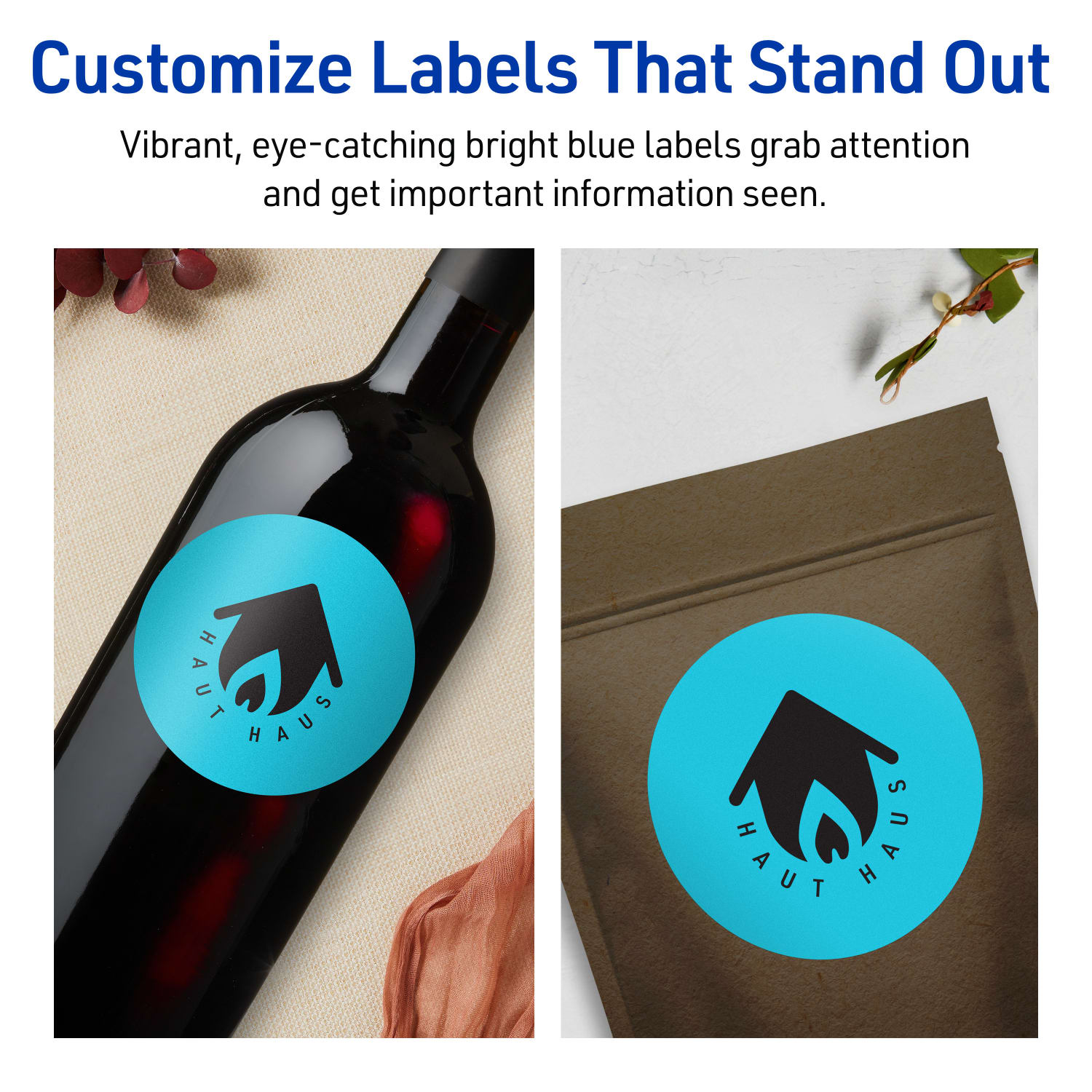 Avery Print-To-The-Edge Labels With Sure Feed Technology And Easy Peel Label Feature, 94514-BBP40, Round, 3-1/2in, Matte Bright Blue, Pack of 160 - Image 4