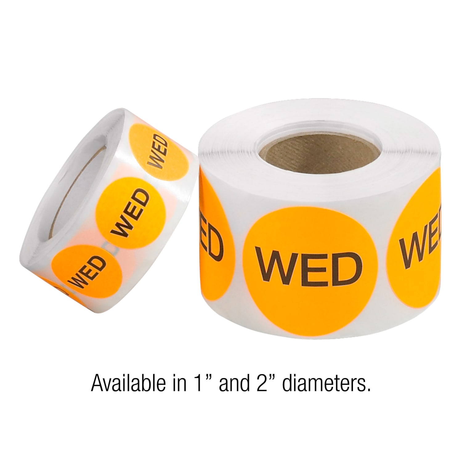 Tape Logic Permanent Inventory Label Roll, DL6522, Weekday-Style, "WED," 2in, Orange, Roll Of 500 - Image 4
